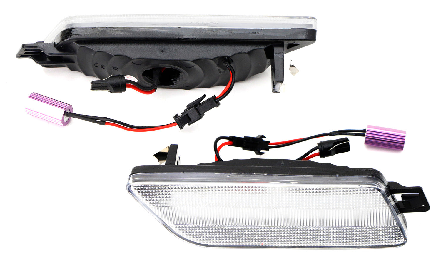 Amber LED Side Marker Lights for 2014-2024 Porsche Macan - Clear Lens Bumper Light Kit - Enhance Visibility & Style for Night Driving & Car Shows