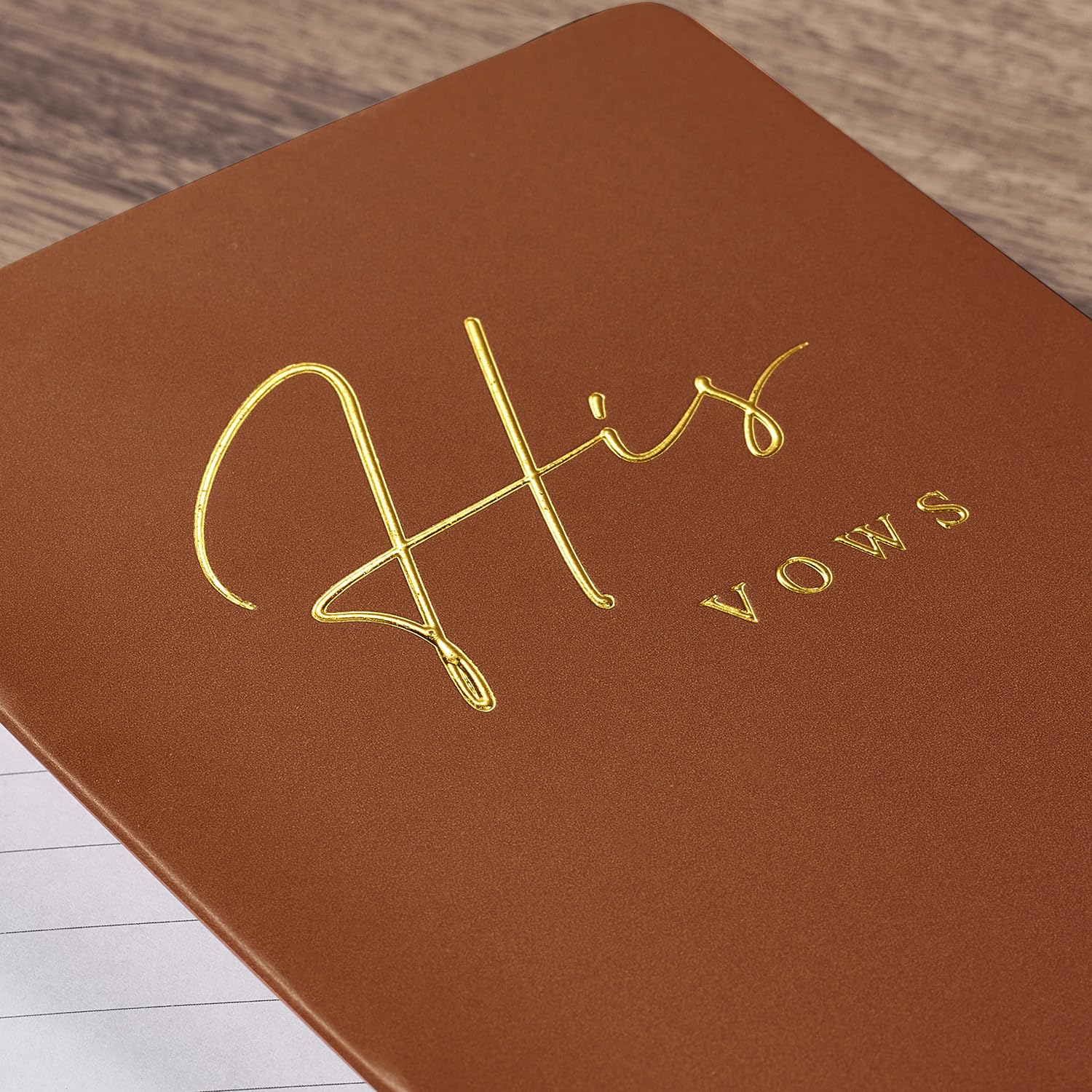 AKITSUMA His and Her Wedding Vow Books Set of 2 - Gold Foil Covers in Terracotta & White - Perfect for Wedding Ceremonies, Vow Renewals & Anniversary Gifts