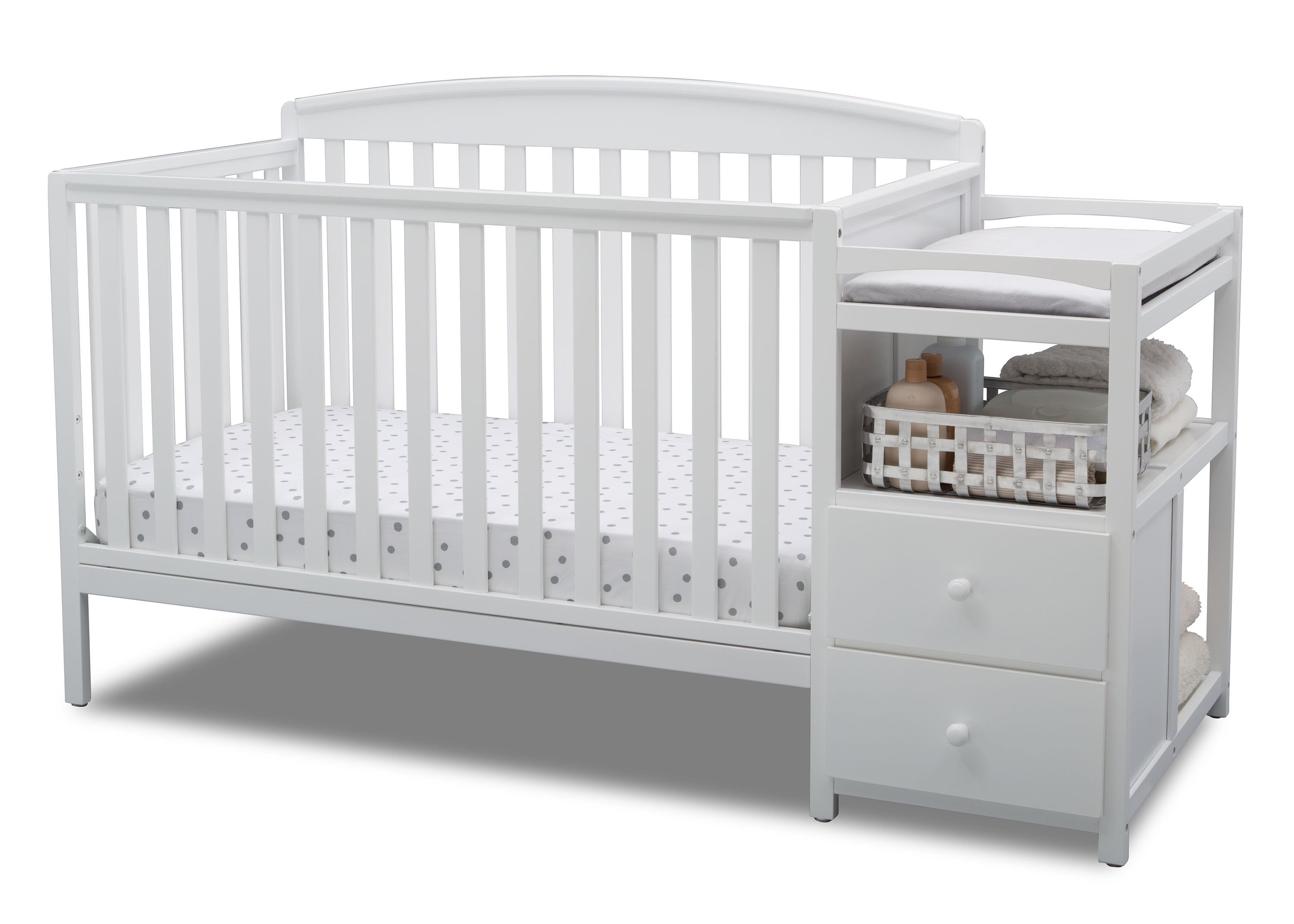 Royal Convertible Crib and Changer - 3-in-1 Baby Nursery Furniture Set with Toddler Bed & Dresser | Safe, Durable & Space-Saving for Newborns to Kids | Perfect for Nursery Rooms, Daycare Centers & Small Spaces
