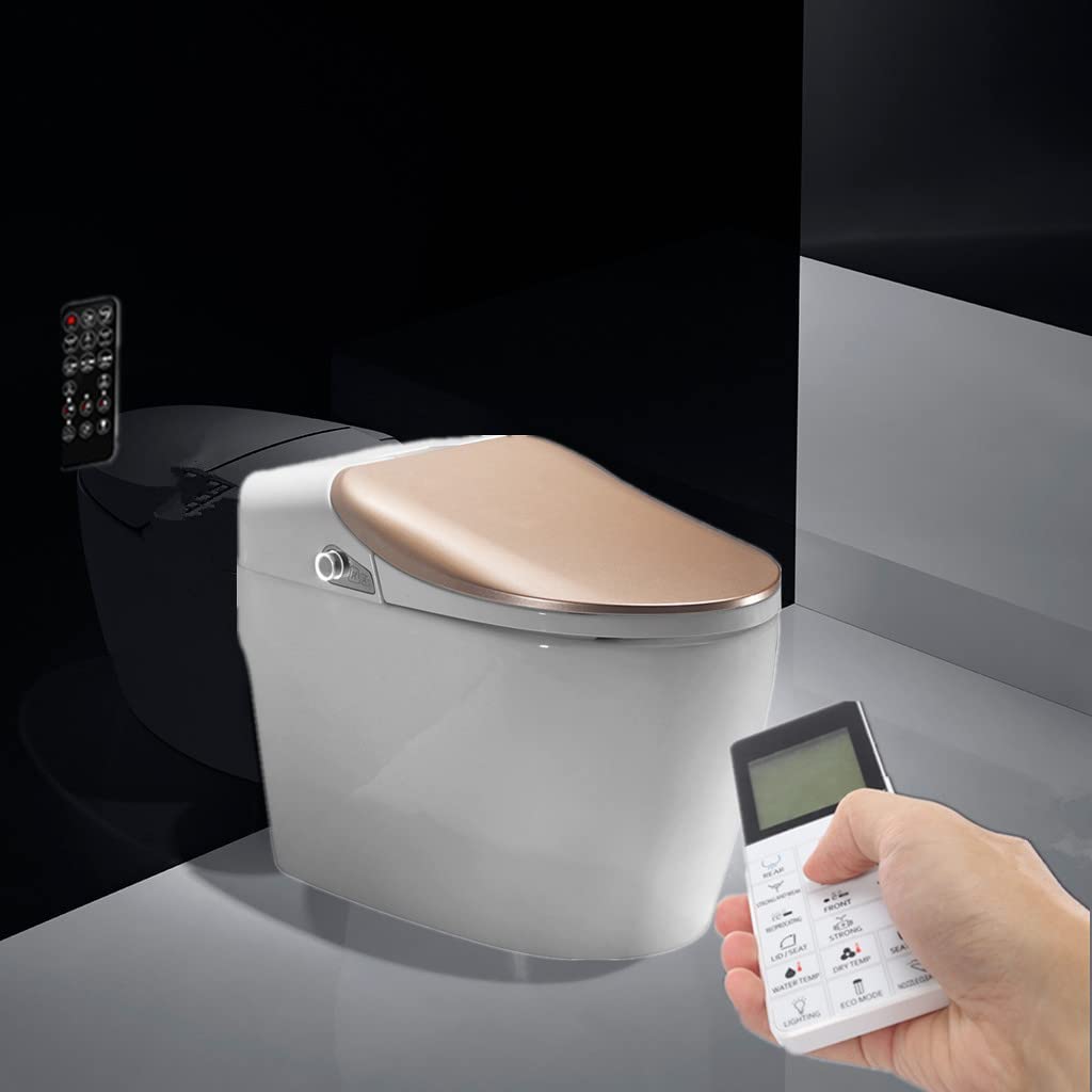Premium Smart Bidet Toilet Seat - Elongated One-Piece Design with Temperature-Controlled Wash, Air Dryer & Nozzle Cleaning | Perfect for Modern Bathrooms & Luxury Home Upgrades