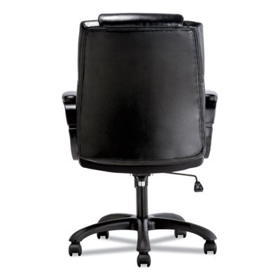 Premium Executive Mid Back Office Chair with Padded Armrests - 250 lbs Weight Capacity - Black SoftThread Leather & Black Base - Perfect for Home Office, Conference Rooms, and Professional Workspaces
