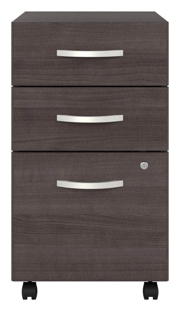 Zaniah 3-Drawer Mobile File Cabinet with Locking Wheels - Black, White, Gray (3 Colors) - Perfect for Office, Home, or School Organization and Document Storage