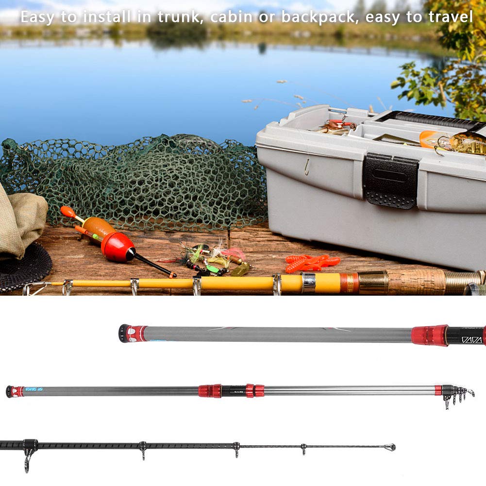 Premium 4.2M Carbon Fiber Telescopic Fishing Rod - Saltwater & Freshwater Spinning Rod with Rotating Mechanism | Ideal for Travel, Camping, and Shore Fishing Adventures