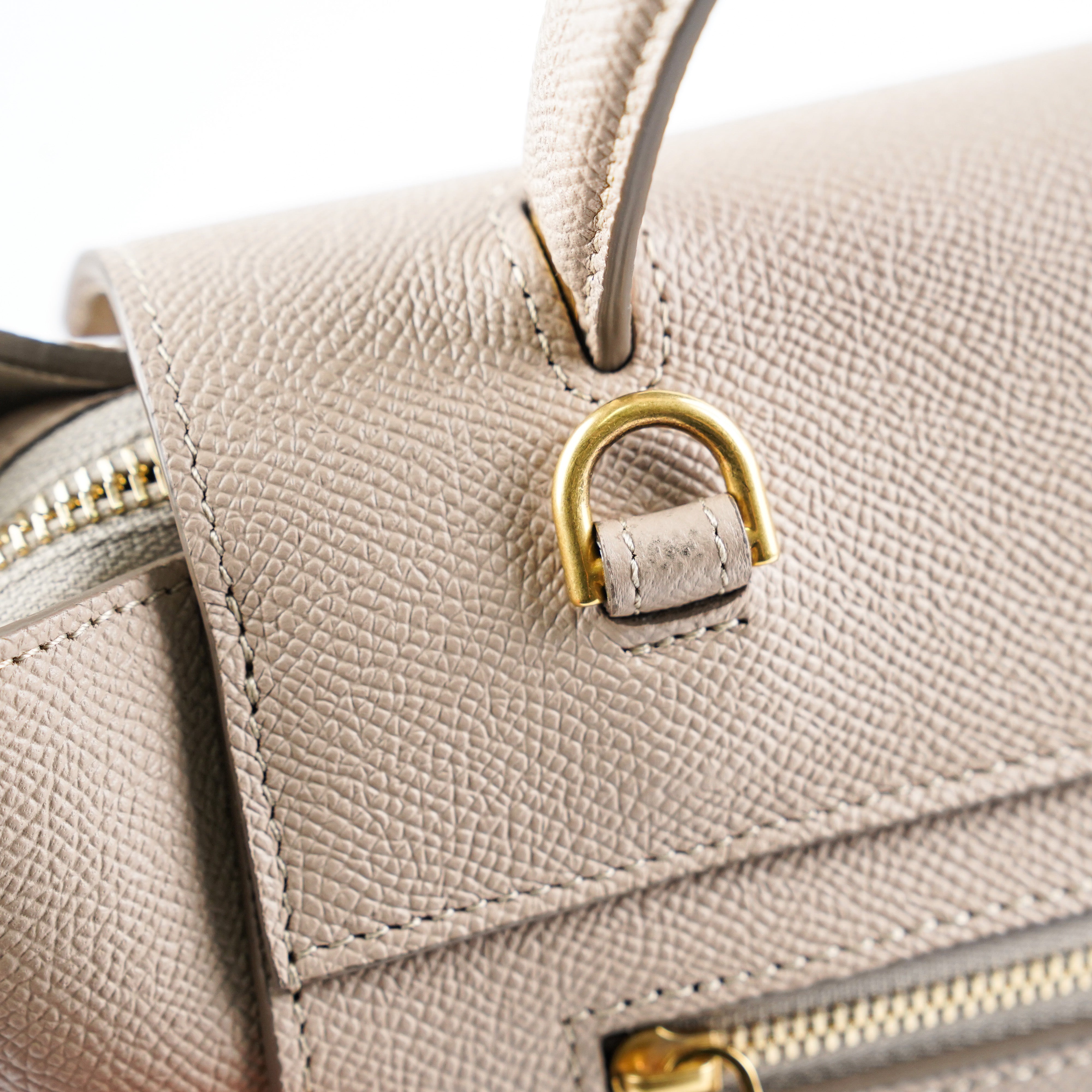 Celine Micro Belt Bag in Beige | Genuine Leather Crossbody Handbag for Women | Perfect for Work, Travel & Everyday Use