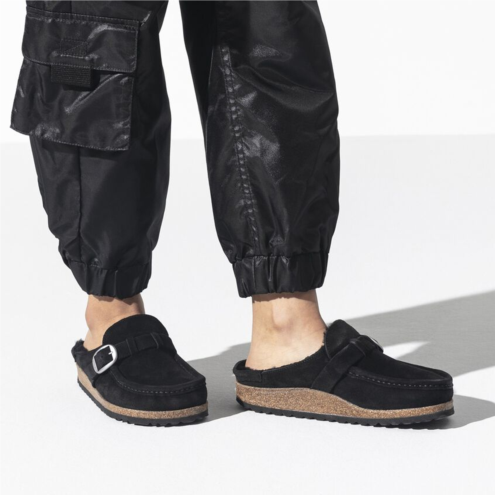 Birkenstock Buckley Narrow Clog for Women - Black Suede & Shearling Lined Comfortable Slip-On Shoes | Perfect for Home, Office & Casual Wear