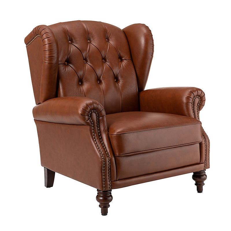 Premium Raquel Genuine Leather Armchair - Heavy Duty Solid Wood Frame - Luxury Living Room Seating for Home Office & Lounge Areas