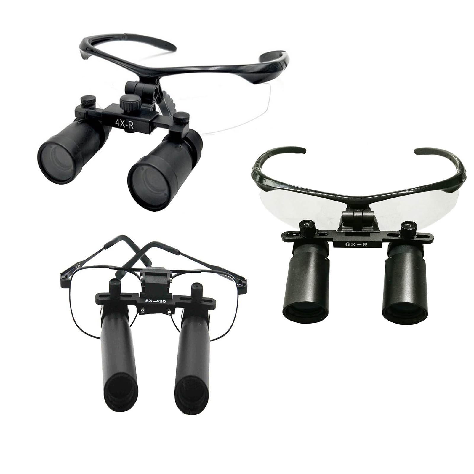 **6X Magnifying Loupes for Dental Surgery - Adjustable Angle, Ultra Light Frame, High Power Magnifying Glasses (No Light) - Perfect for Dentists, Jewelers & Precision Work**