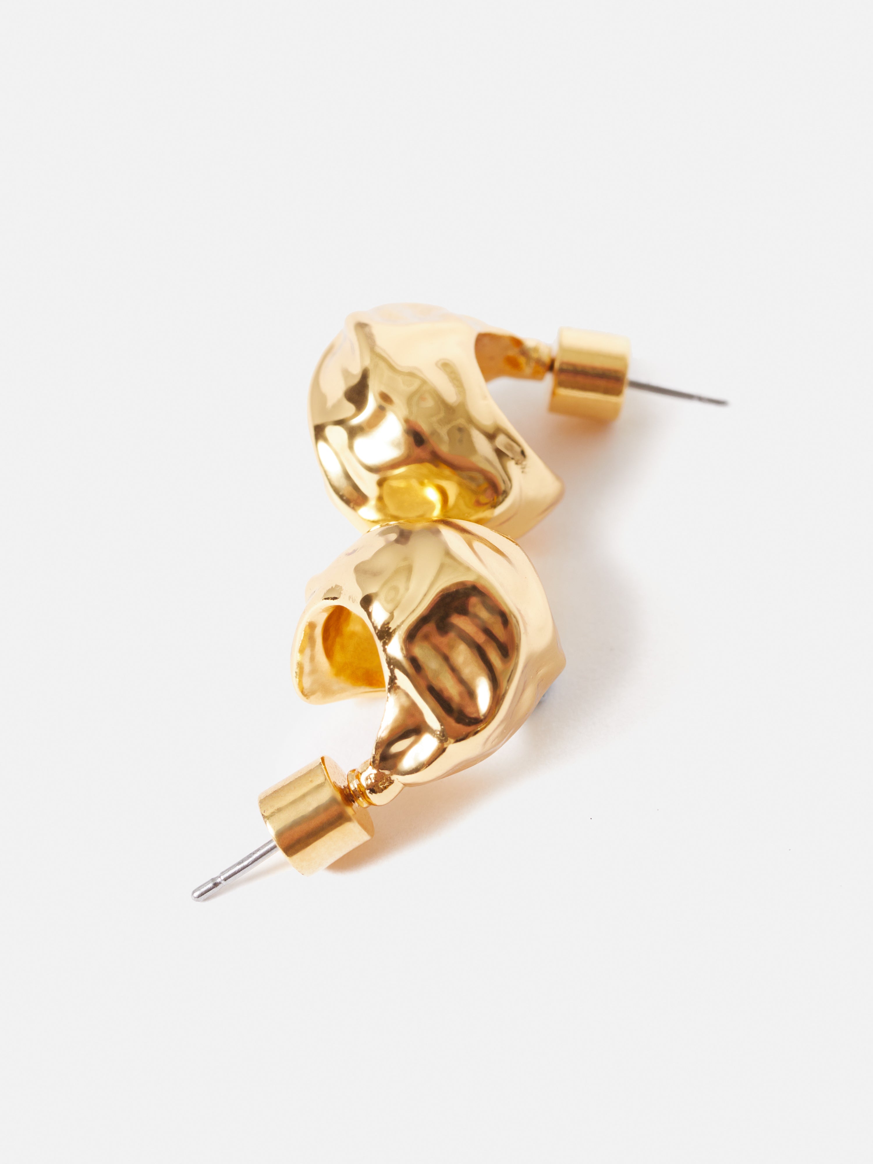 Molten Metal Hoop Earrings for Women - 14K Gold Plated Chunky Hoops - Perfect for Everyday Wear, Parties & Gifts
