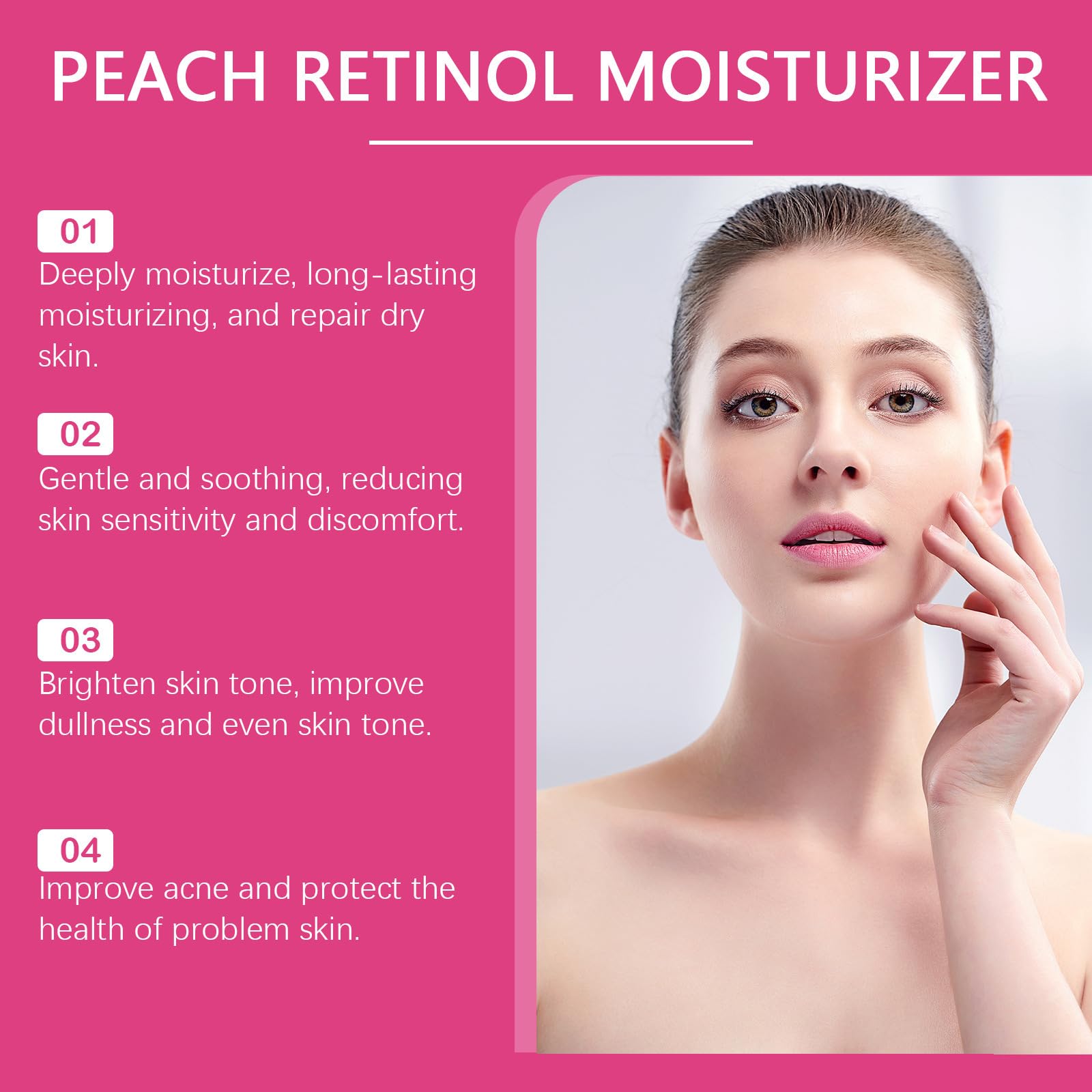 Peach Moisturizer Face Cream for Day & Night - Fast-Absorbing, Non-Greasy & Lightweight Formula - Nourishes Skin, Reduces Wrinkles & Firms Skin (1 oz) - Perfect for Dry, Sensitive Skin & Anti-Aging Routine