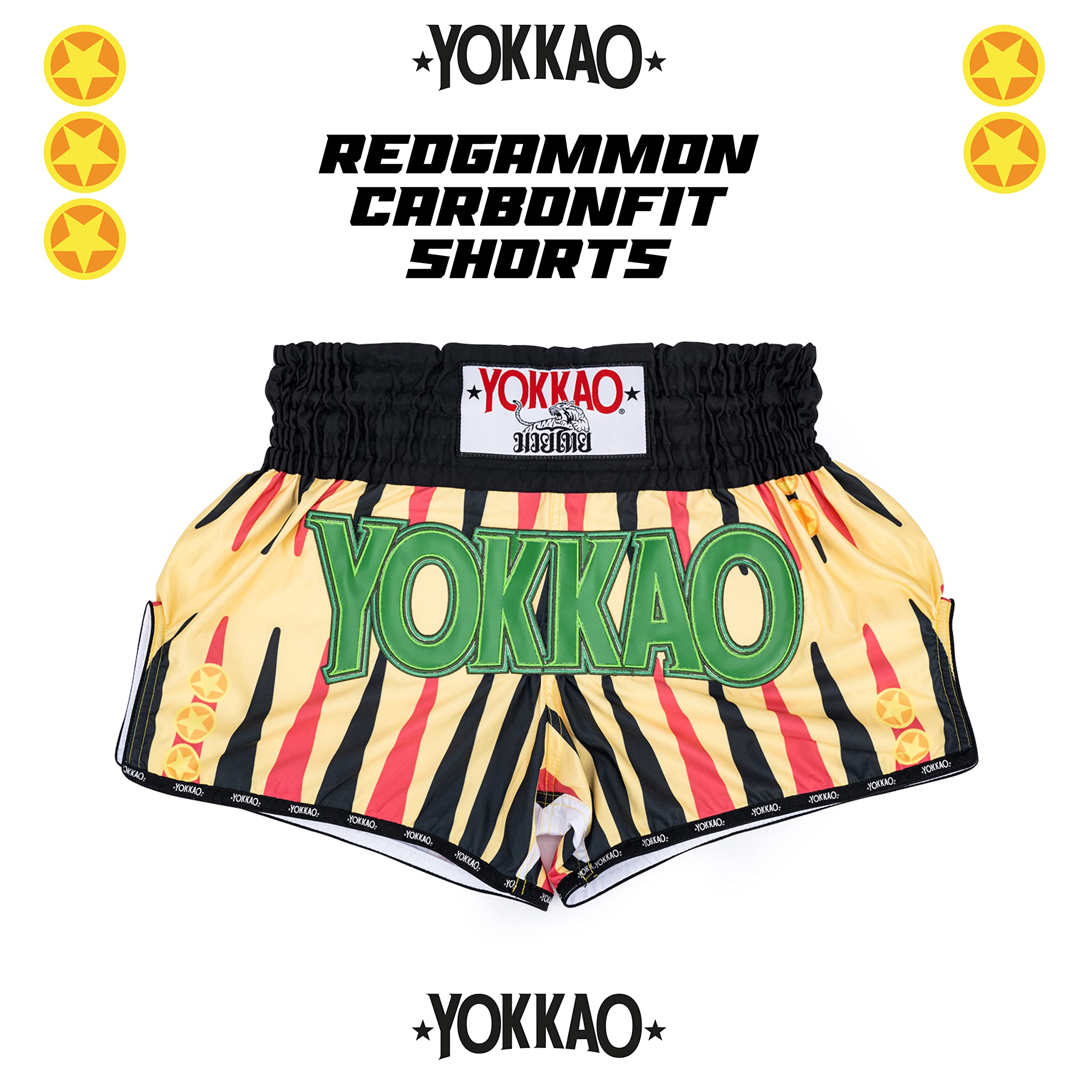 YOKKAO Muay Thai Boxing Shorts for Men & Women - Premium Satin Training Shorts for MMA, Kickboxing & Muay Thai Fighters | Perfect for Gym Workouts, Sparring & Competition