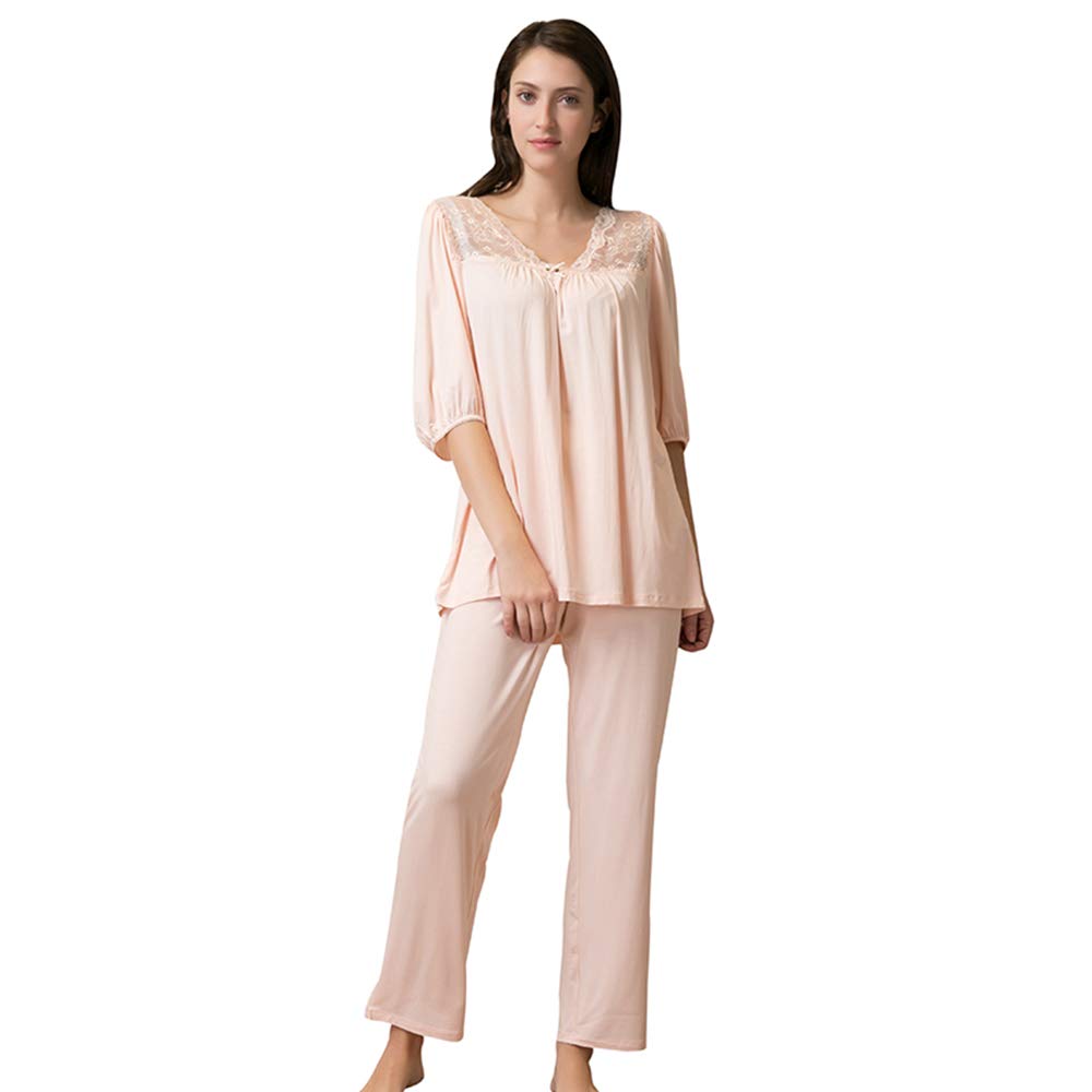 Soft & Comfortable Women's Pajama Set with Half Sleeve - GUHUI Lounge Wear for Sleep, Relaxation & Home Comfort