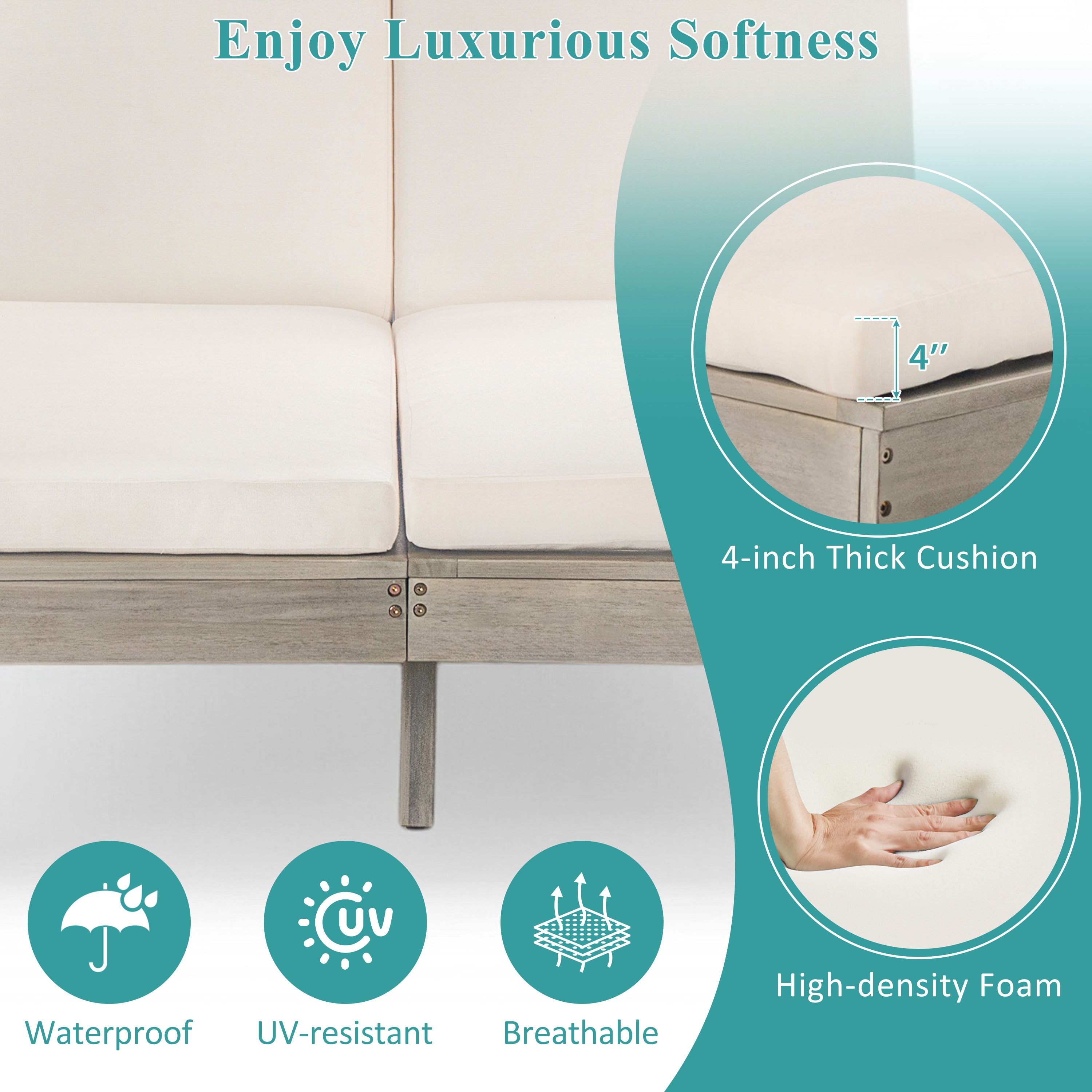 5-Position Adjustable Backrest Outdoor Chaise Lounge Daybed with Cushion & Folding Side Trays - Patio Poolside Garden Furniture for 2 People - Perfect for Sunbathing, Relaxing by the Pool or Backyard Lounging