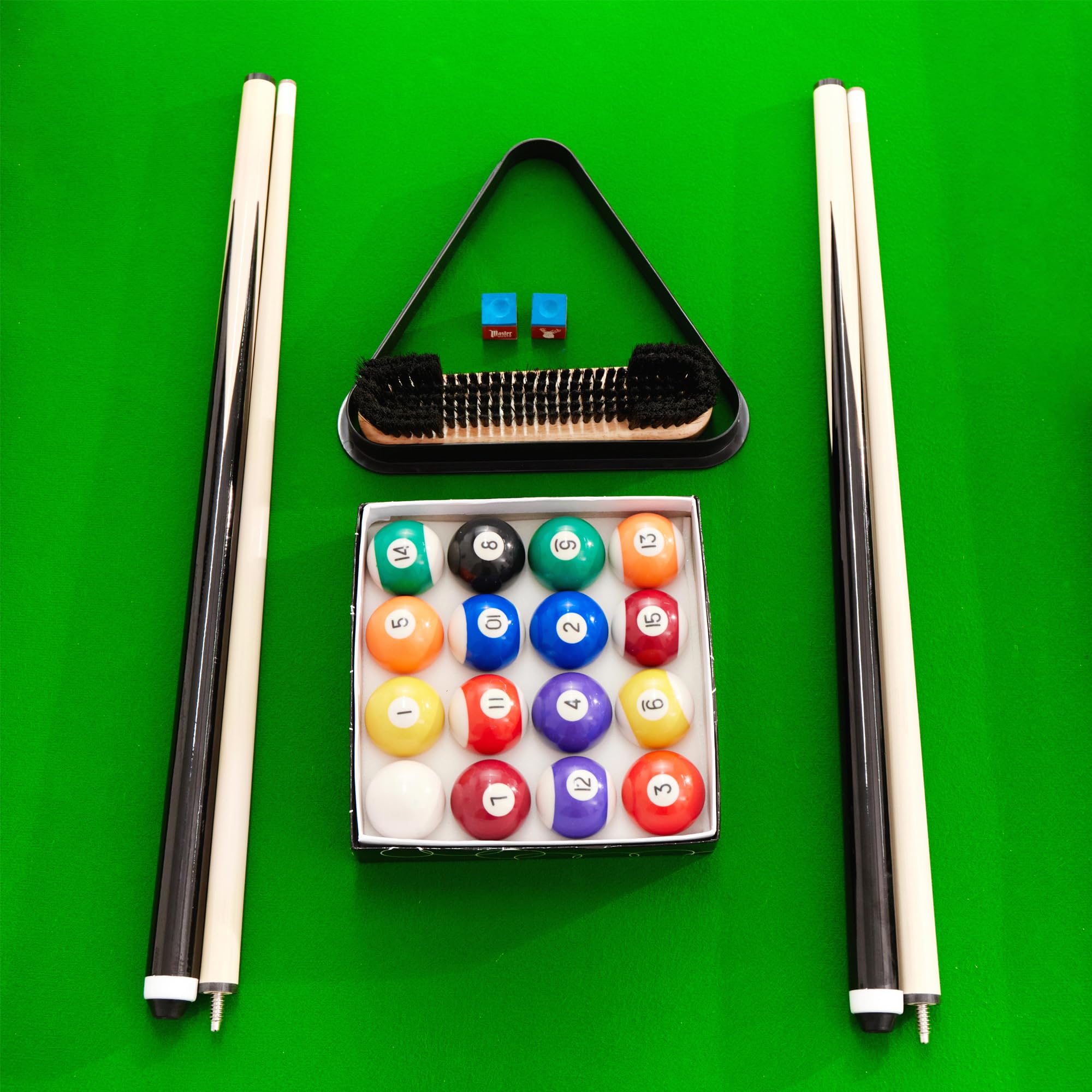 6 FT Portable Folding Pool Table - Full Set with Balls, 2 Cue Sticks, Chalk & Felt Brush | Easy Assembly Billiards Game for Adults, Teens & Kids | Perfect for Home Game Rooms, Basements & Family Fun Nights
