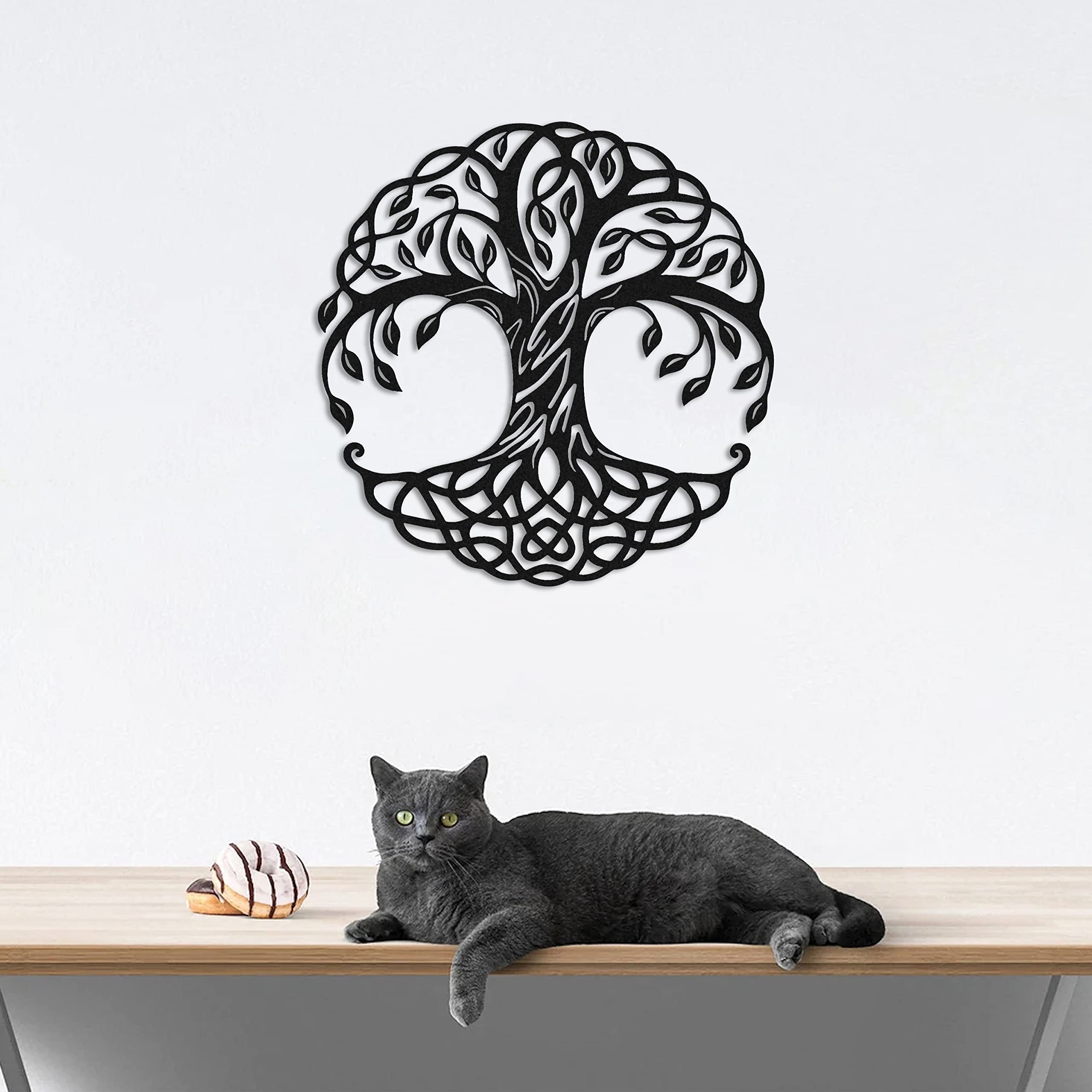 Handmade Metal Tree Wall Art Decor - 45x45cm Rustic Farmhouse Home Accessory for Living Room, Bedroom, Office & Gifts | Perfect for Boho, Modern & Vintage Interior Design