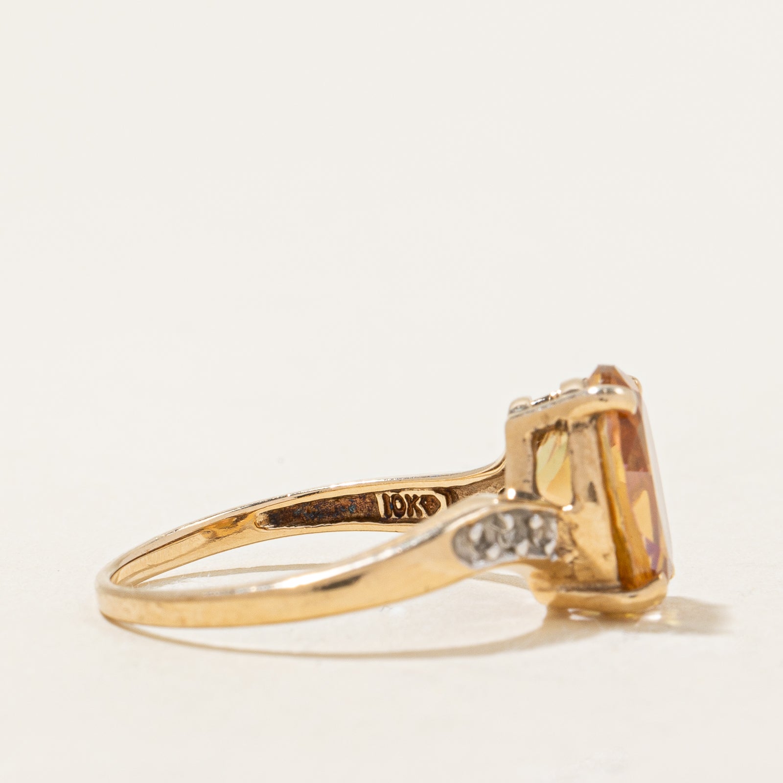 3.00ct Mystic Topaz & 0.03ct Diamond Bypass Ring - Size 6.5 | Elegant Wedding, Anniversary & Engagement Jewelry Gift for Women