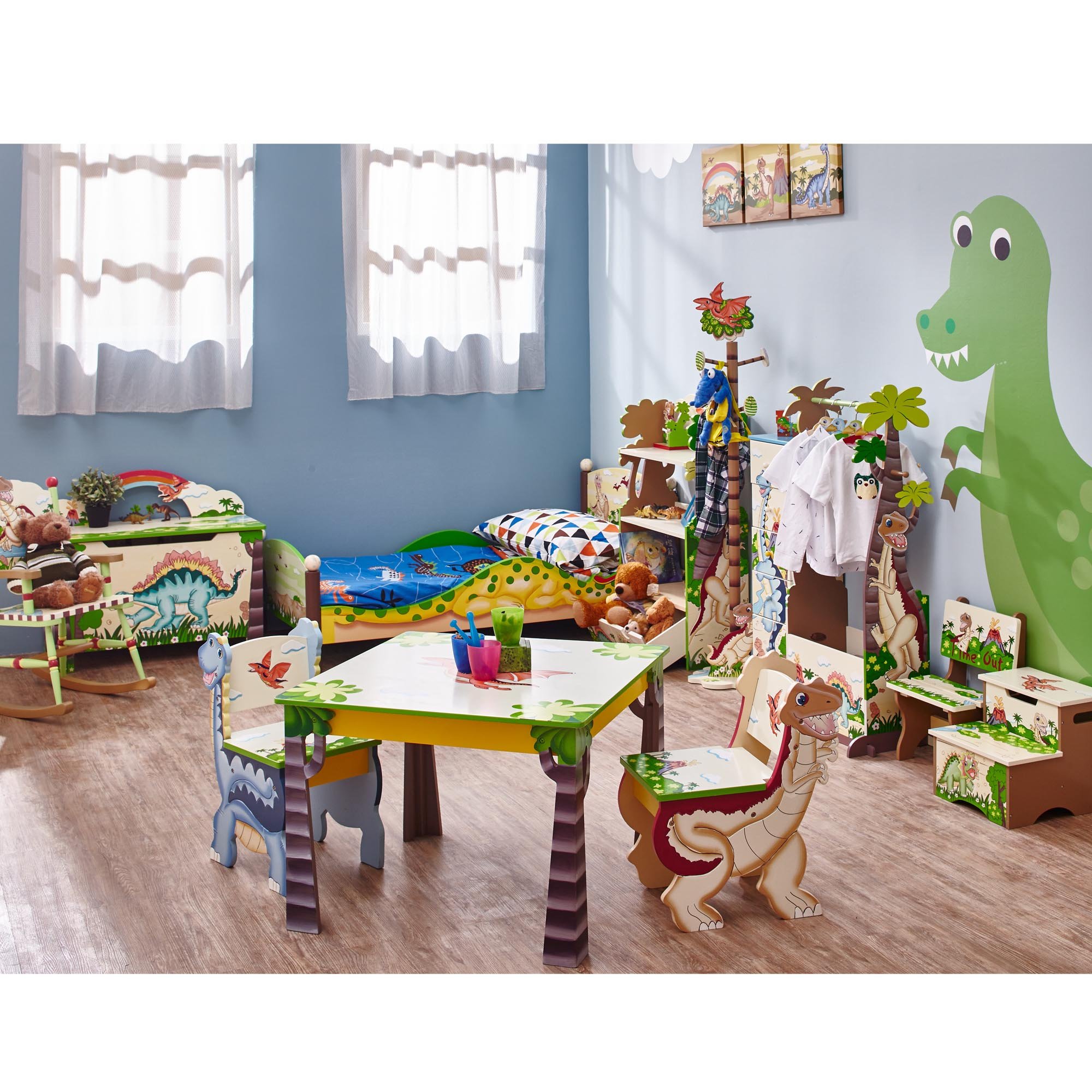 Fantasy Fields - 3-Tier Wooden Baby Bookshelf & Toy Storage with Drawer, Dinosaur Kingdom Themed Kids Bookcase - Inspires Imagination & Organizes Toys, Books & Nursery Decor (38