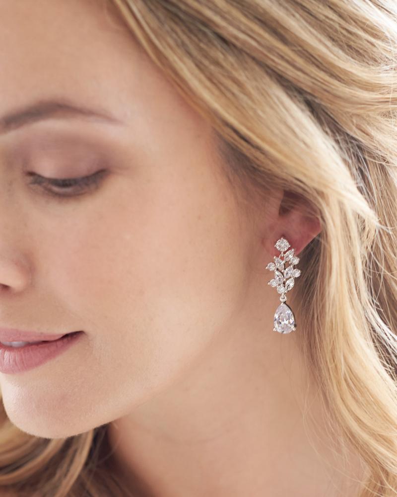 Anna Floral CZ Stud Earrings for Women - Sparkling Cubic Zirconia Flower Jewelry - Perfect for Weddings, Parties & Everyday Wear