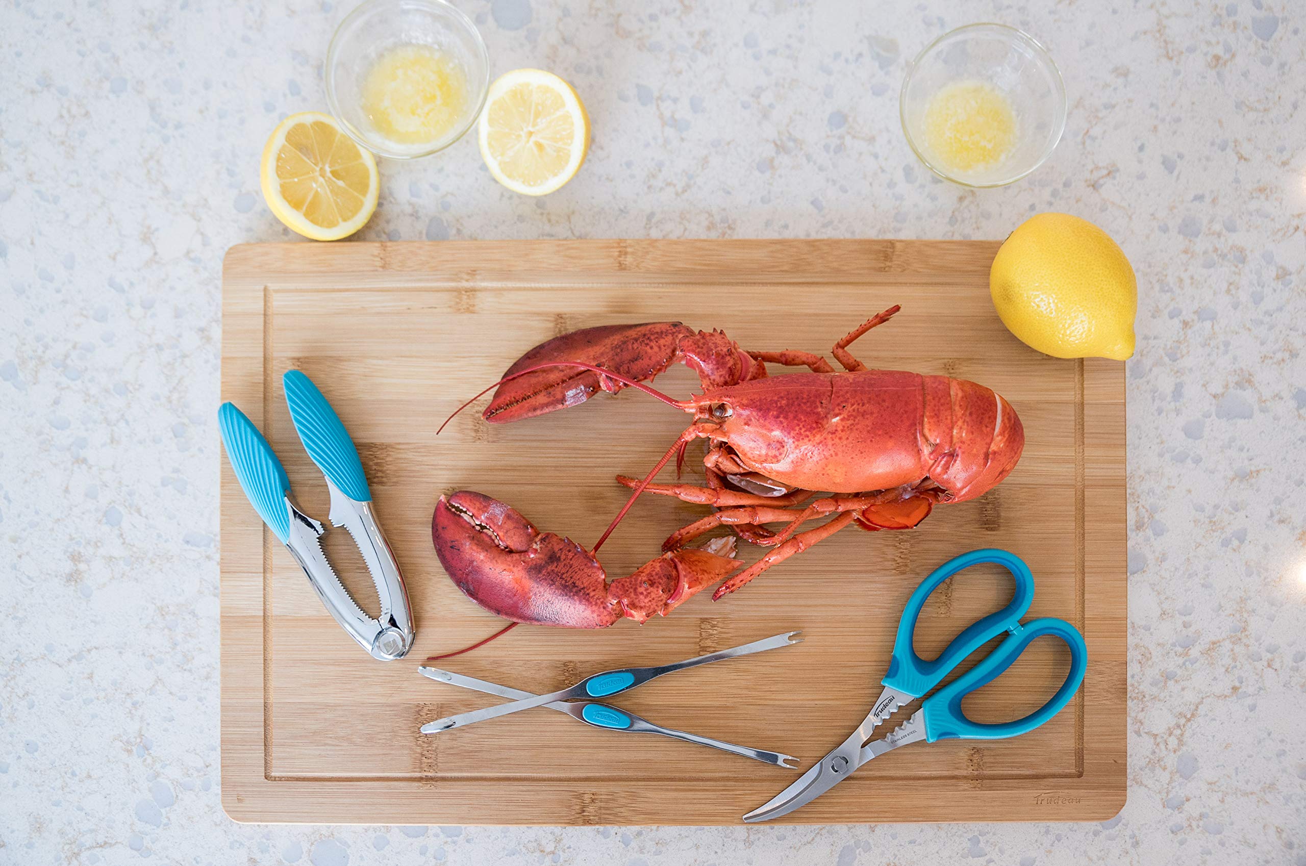 Premium Stainless Steel Seafood Forks - Set of 6 - Elegant Tropical Design - Perfect for Seafood Boils, Crab Legs, Lobster & Dinner Parties