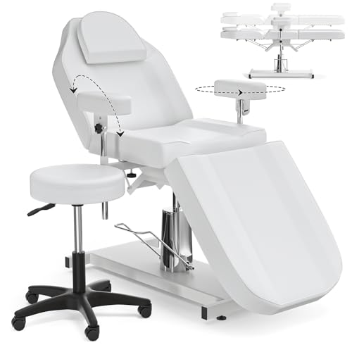 White & Hydraulic & Stool