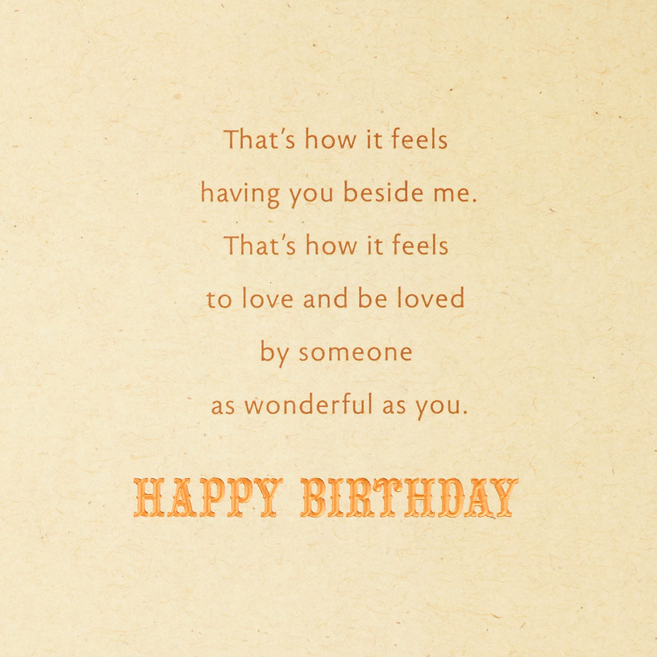 Hallmark Romantic Birthday Card - Gold & Green Leaf Design | Birthday Card for Husband - Plaid & Floral Pattern | Perfect for Anniversaries, Valentine's Day & Special Occasions