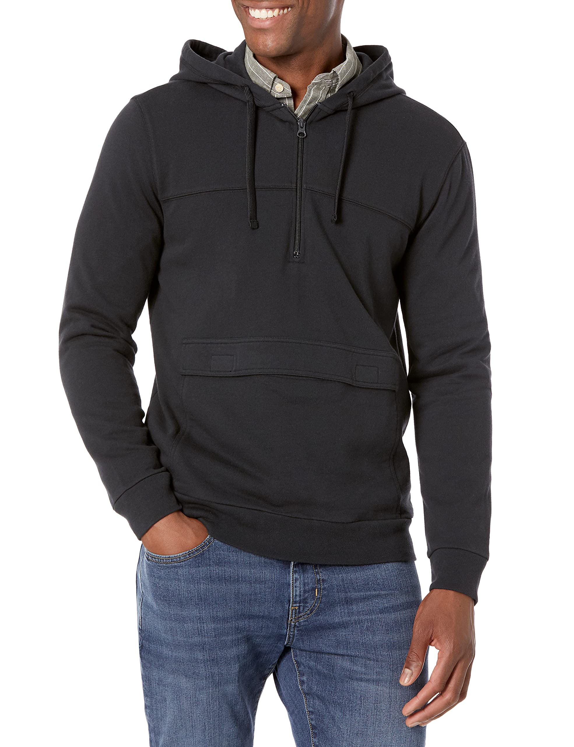 Goodthreads Men's Heritage Wash Lightweight French Terry Anorak Jacket | Casual Outerwear for Spring & Fall | Perfect for Hiking, Travel & Everyday Wear