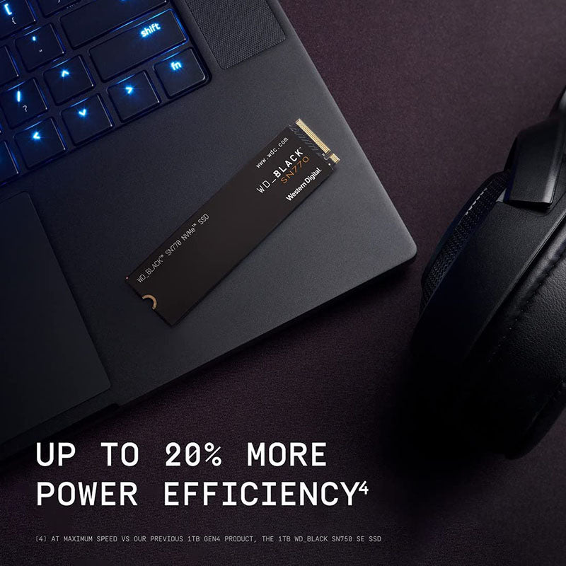 WD Black SN770 1TB NVMe SSD - Gen4 PCIe Internal Solid State Drive for Gaming, Video Editing & High-Performance Computing