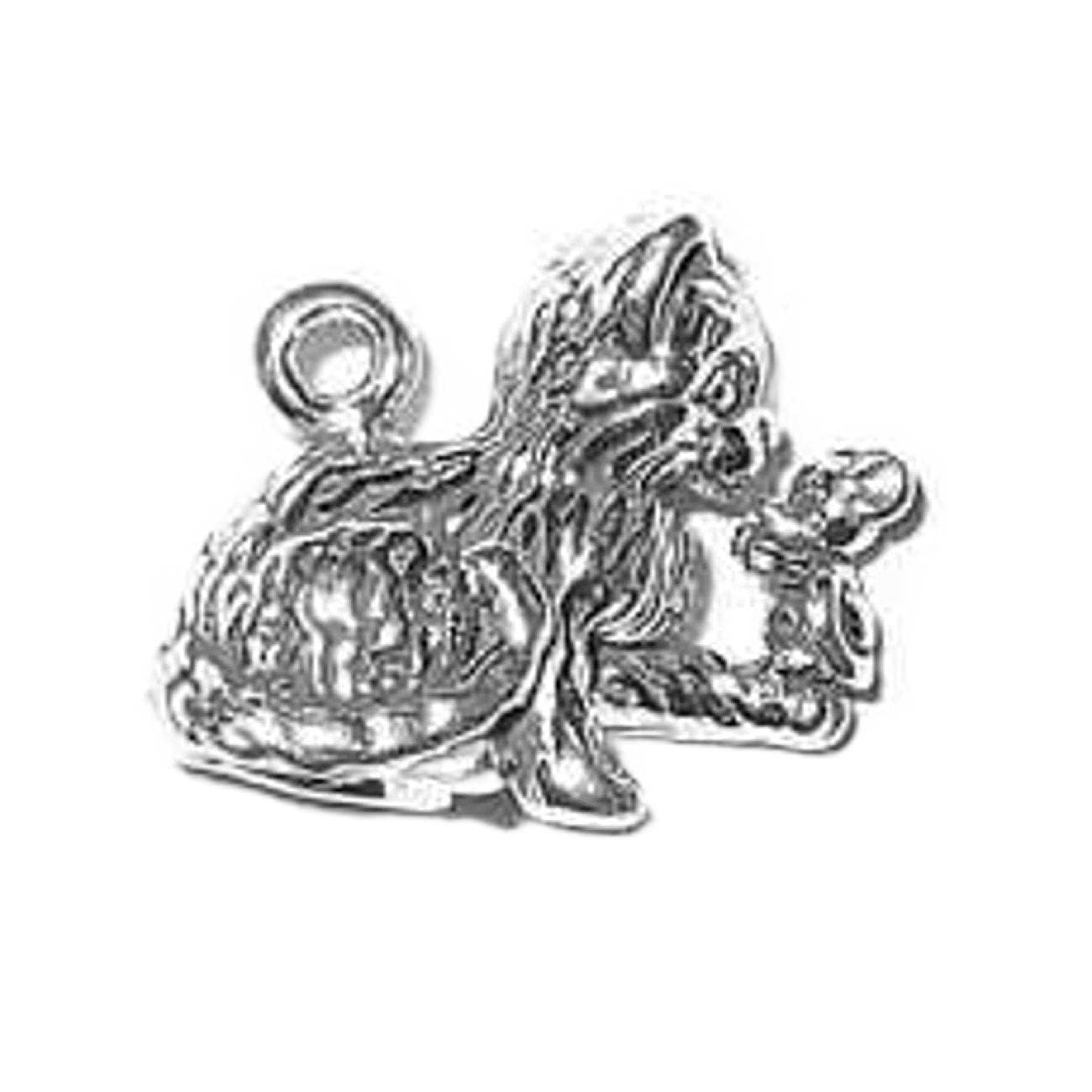 Sterling Silver 1.5mm Box Chain Necklace with 3D Furry Kitten Holding Mouse Pendant - Unisex Jewelry Gift for Men & Women - Perfect for Casual Wear, Date Nights & Animal Lover Gifts