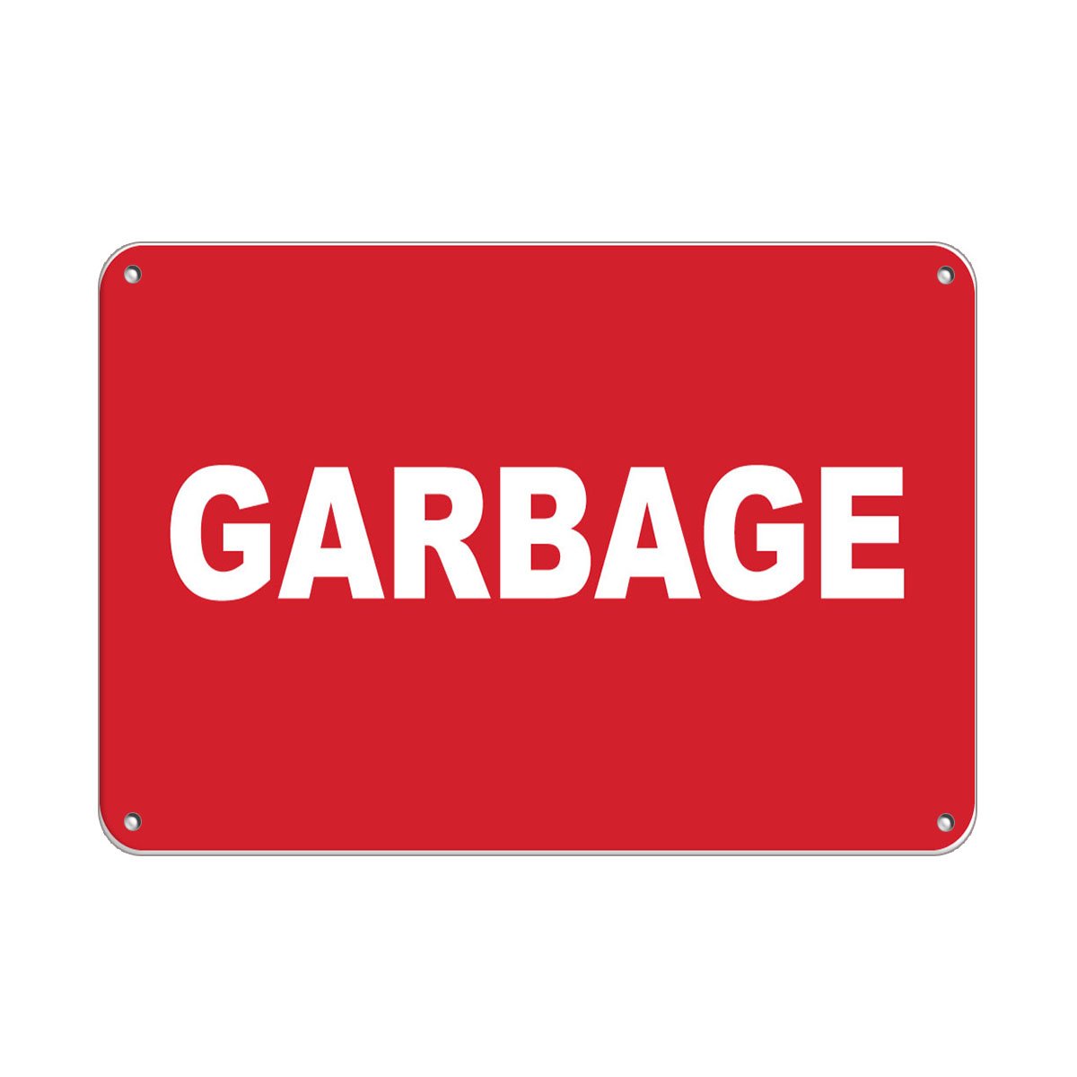 Aluminum Horizontal Metal Sign - Multiple Sizes (24x18 Inches) Weatherproof Garbage Security & Recycling Labels - Durable Red Trash Signs for Streets, Parks & Public Areas - Perfect for Waste Management & Eco-Friendly Awareness Campaigns