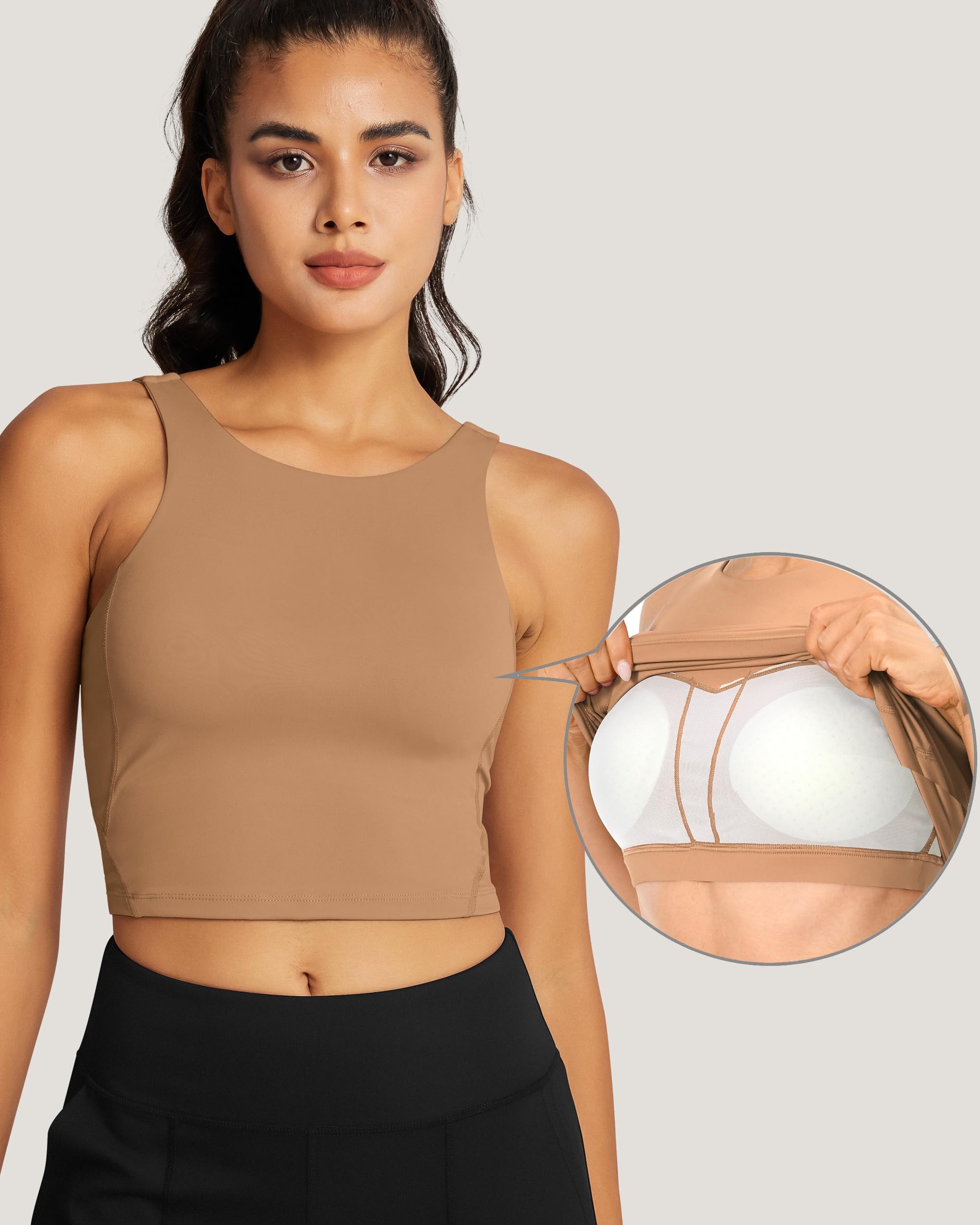 High Neck Sports Bras for Women - Comfortable Workout Tops with Support for Running, Yoga & Gym - Breathable & Moisture-Wicking Activewear