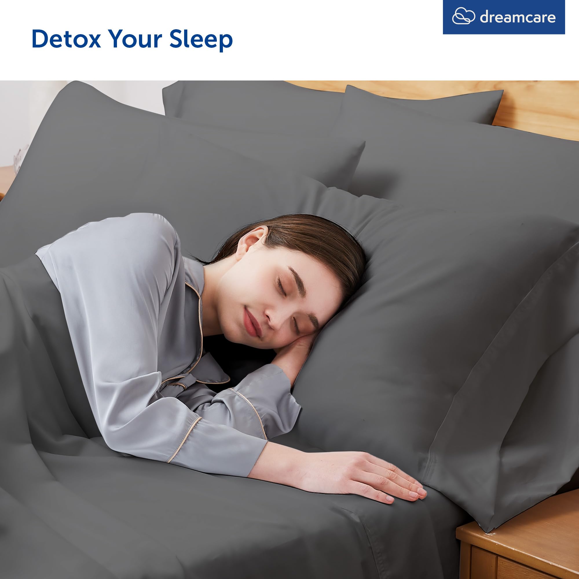Dreamcare Queen Size Pillowcase Set of 2 - 1500 Thread Count Luxury Microfiber Cooling Pillow Covers with Envelope Closure - Wrinkle-Free, Breathable - Perfect for Hot Sleepers & Bedroom Decor (20