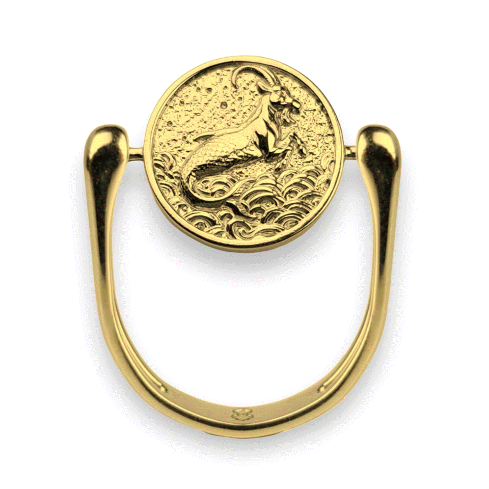 Luxury Gold Zodiac Fidget Ring for Anxiety Relief - 12 Astrology Sign Spinner Ring for Stress Relief & Focus - Perfect for ADHD, Meditation & Office Work
