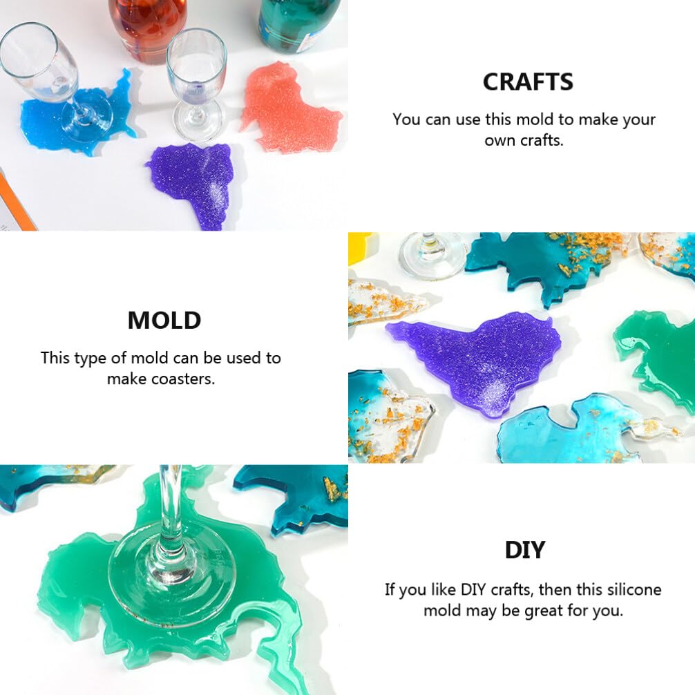 7-Piece Silicone Coaster Mold Set - World Map & Continent Design for Resin Art, DIY Faux Agate Coasters - Perfect for Home Decor, Gifts & Tabletop Protection
