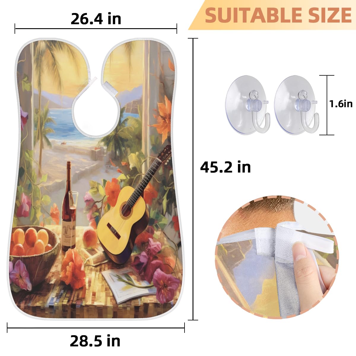 Men's Beard Shaving Bib & Hair Dye Apron - Waterproof Barber Cape for Haircut, Makeup & Tattoo Artists - Sink Hair Catcher for Easy Cleanup - Perfect Gift for Barbers & Grooming Enthusiasts (Great for Home Salon, Barber Shops & DIY Grooming)