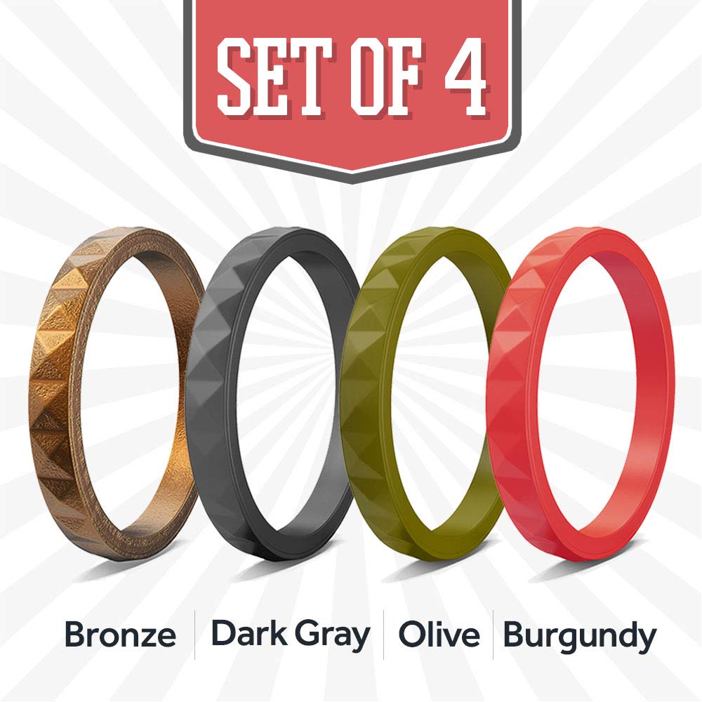 Silicone Wedding Bands for Men & Women - Comfortable, Durable, Stackable Rubber Rings for Gym, Workout, Swimming & Outdoor Activities