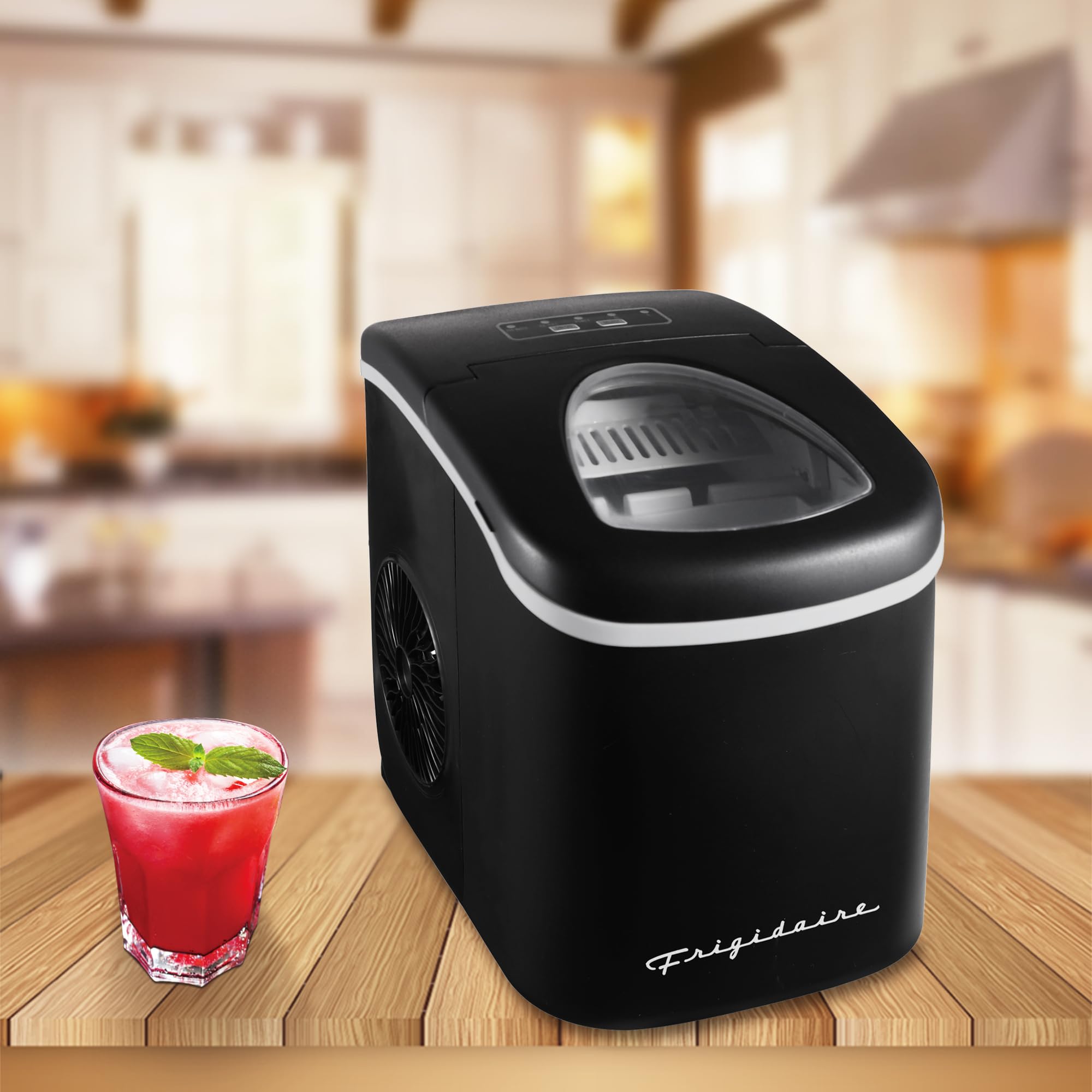 FRIGIDAIRE EFIC128AMZBLK Compact Countertop Ice Maker - 26 lbs Daily Output, Black - Perfect for Home, Office, and Small Business Use