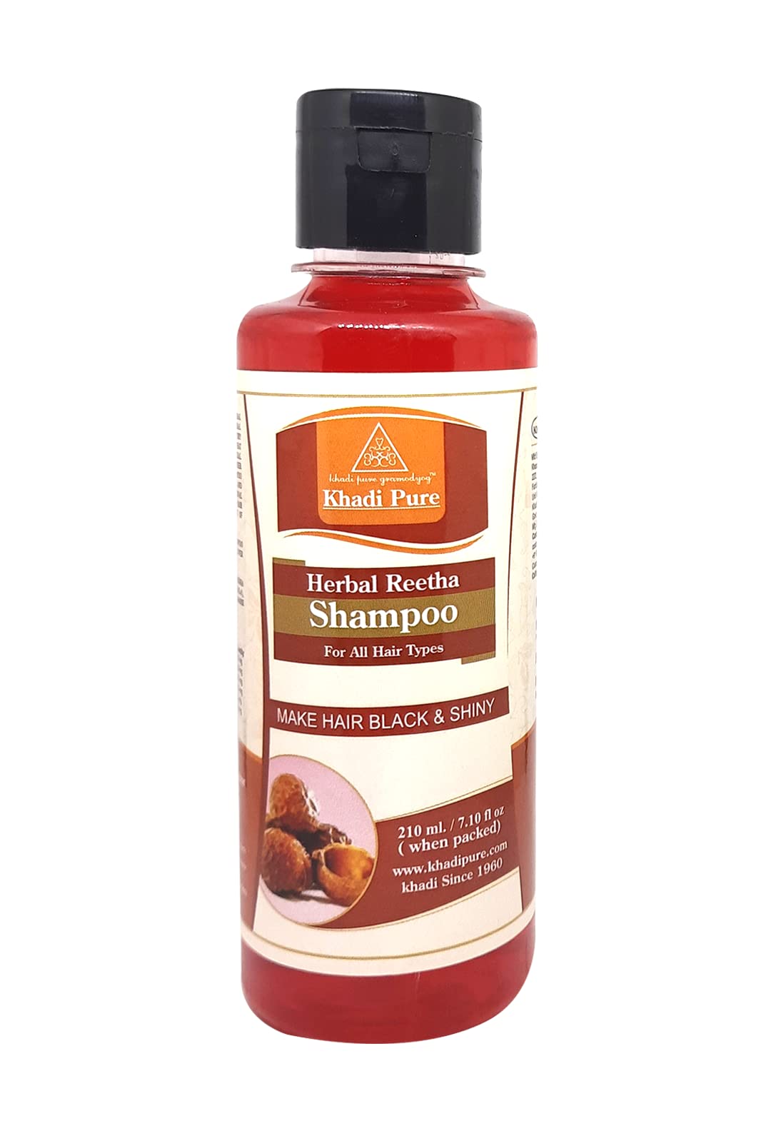 Khadi Pure Herbal Reetha Shampoo for Hair Growth & Scalp Care - 210ml | Natural Ayurvedic Shampoo for All Hair Types | Perfect for Daily Use & Hair Detox