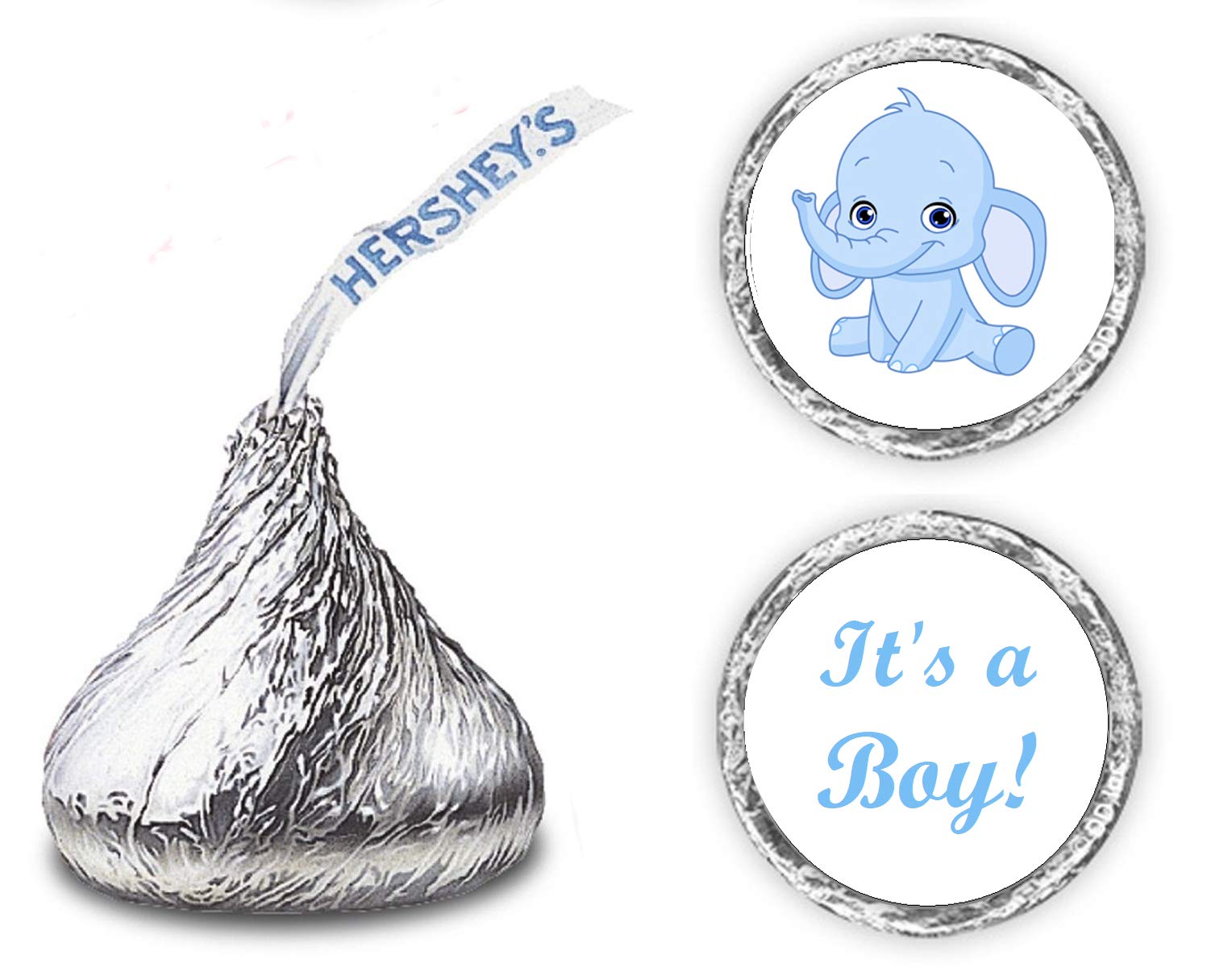 324 Blue Elephant Baby Shower Stickers - 'It's a Boy' Party Favors, Labels & Decorations for Baby Showers & Sprinkle Parties | Made in USA | Perfect for Gift Wrapping, Nursery Decor & Party Invitations