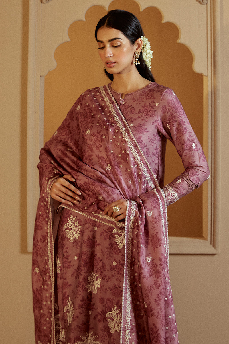 MAUVE DREAM 3-Piece Embroidered Marina Suit Set - Elegant Floral Embroidery Women's Outfit for Summer Beach Vacations & Resort Wear