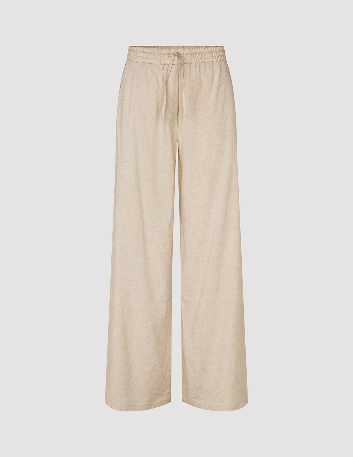 Women's Linen Pants - Relaxed Fit Sandy Beige Casual Trousers for Summer, Beach & Vacation | Breathable Comfort for Travel & Lounge