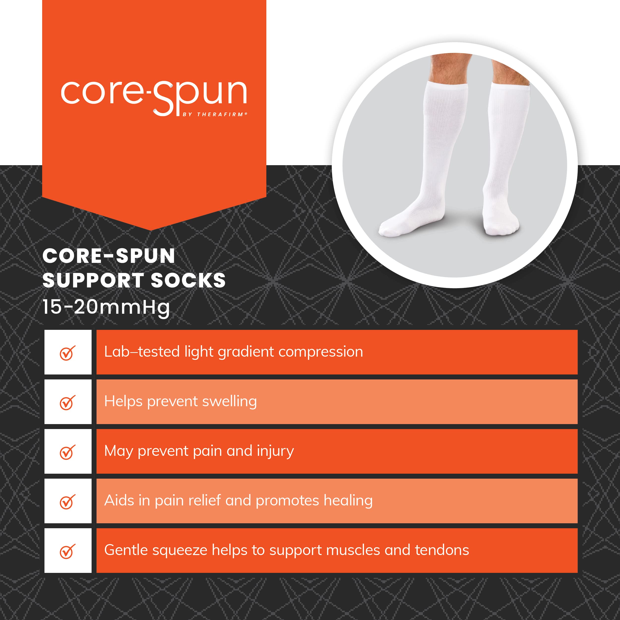 **15-20mmHg Graduated Compression Socks for Women & Men – Core-Spun Knee High Support Socks, 2-Pack – Ideal for Travel, Running & Varicose Vein Relief**