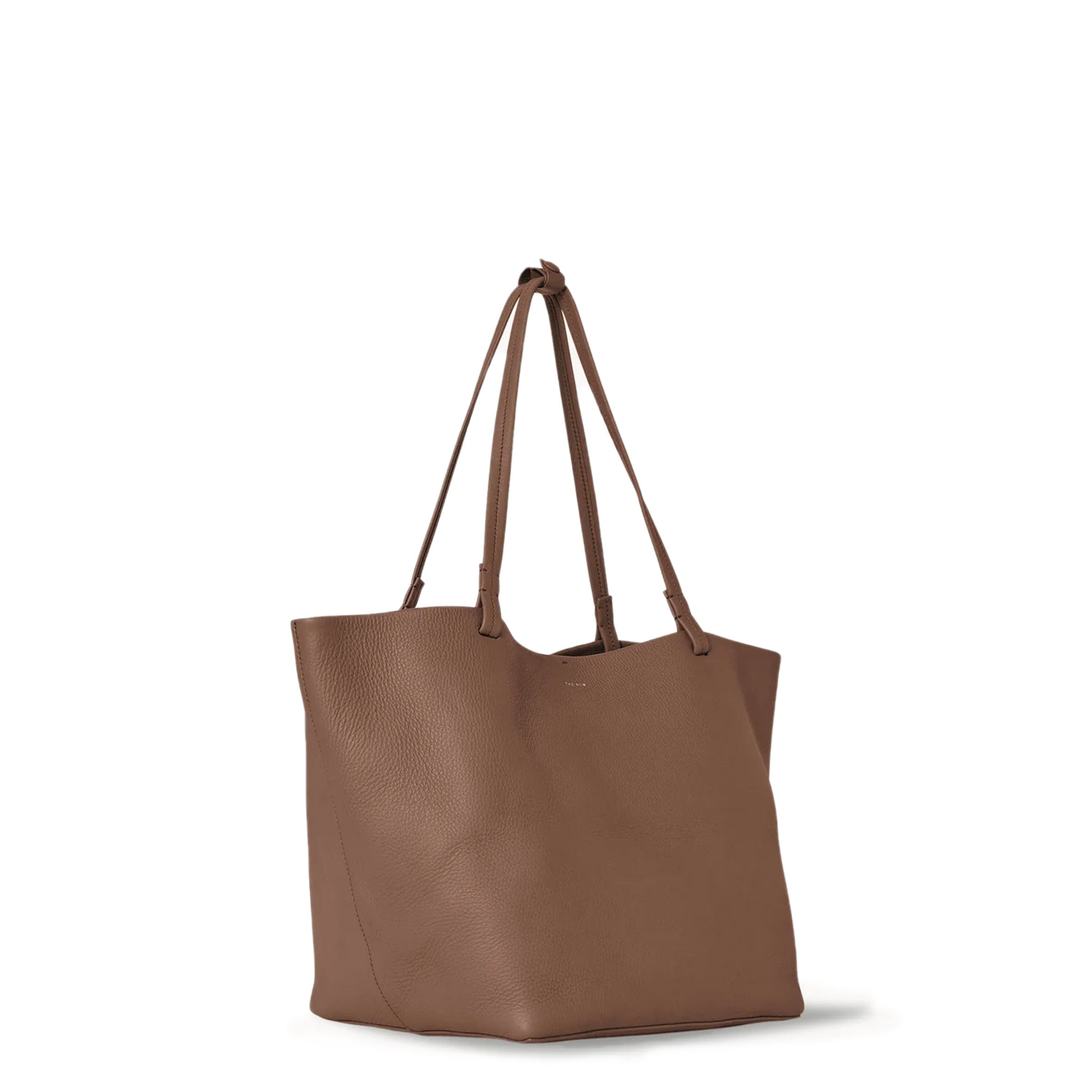 Premium Leather Park Tote Bag - 3-Grain Textured Taupe Handbag for Women | Stylish Everyday Purse for Work, Travel & Shopping