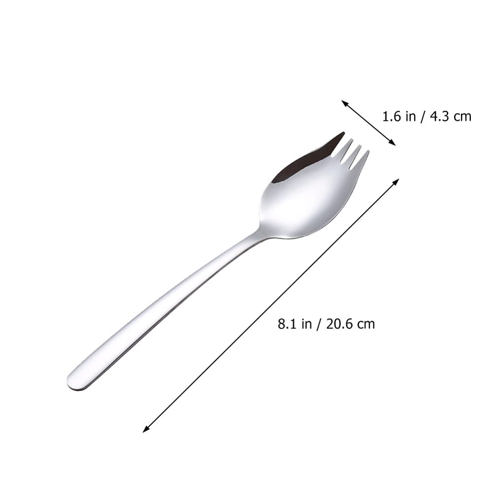 DOITOOL 6-Piece Stainless Steel Outdoor Cutlery Set - Forks, Spoons, Salad Sporks & Ice Cream Scoops - Durable Camping, Picnic, BBQ & Party Tableware for Desserts, Cakes & Outdoor Dining