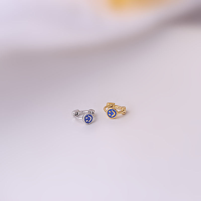 18K Gold Cartilage Hoop Earrings with Cute Emoji Charms - Dainty Cartilage Piercing Jewelry for Women - Perfect for Everyday Wear & Gift Giving