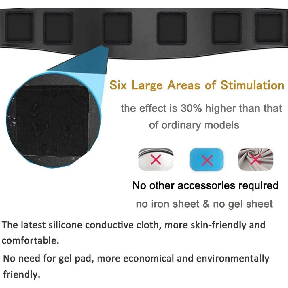 Electric ABS Muscle Stimulation Belt - EMS Abdominal Trainer for Core Workout & Toning | Gym, Home Fitness & Recovery Use