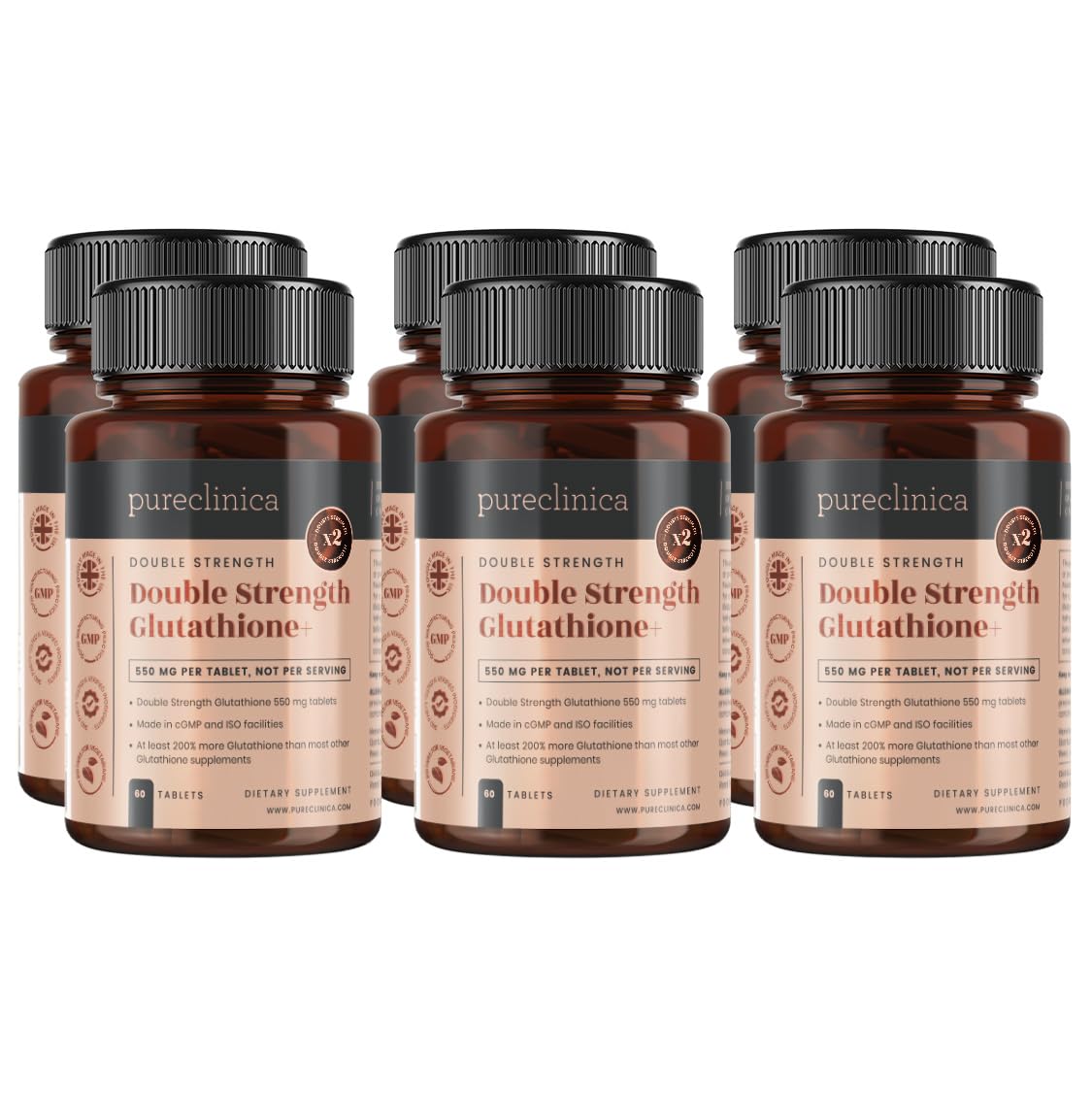 Premium Glutathione 1000mg Supplement - 360 Tablets (6 x 60 Count) with 500mg Glutathione, 300mg ALA & 200mg Vitamin C - Antioxidant Support for Skin Brightening, Detox & Immune Boost - Perfect for Daily Wellness Routine