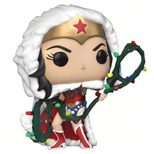 Funko Pop! DC Heroes Holiday Wonder Woman with Light-Up Lasso Vinyl Figure - Perfect for DC Fans, Christmas Decor & Collectible Displays
