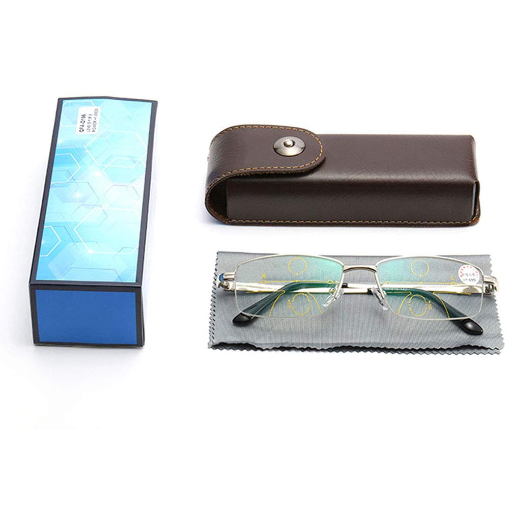 Zyfa Bifocal Reading Glasses - Progressive Multi-Focus Lenses with UV Protection & Self-Tinting for Sun Reading | Indoor & Outdoor Use for Reading, Driving, and Computer Work