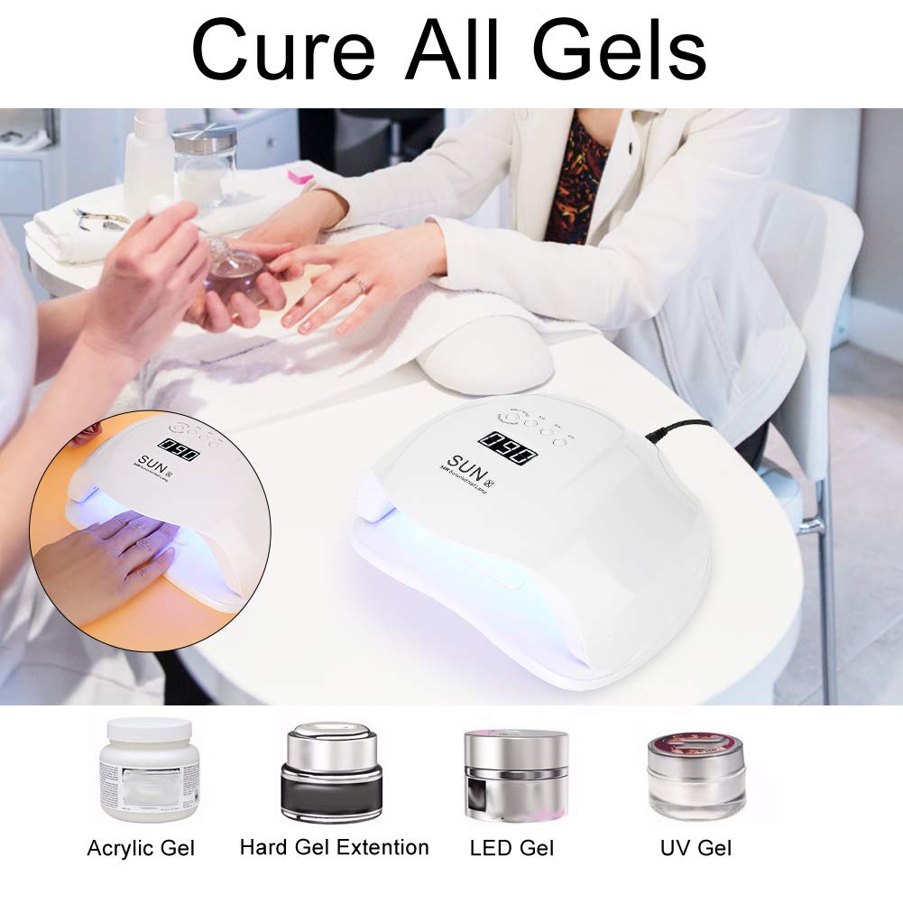 54W LED Nail Lamp - Professional UV/LED Nail Dryer for Gel Polish Curing, Dual Light Source Manicure Tool for Home & Salon Use, Perfect for DIY Nail Art and Professional Manicures