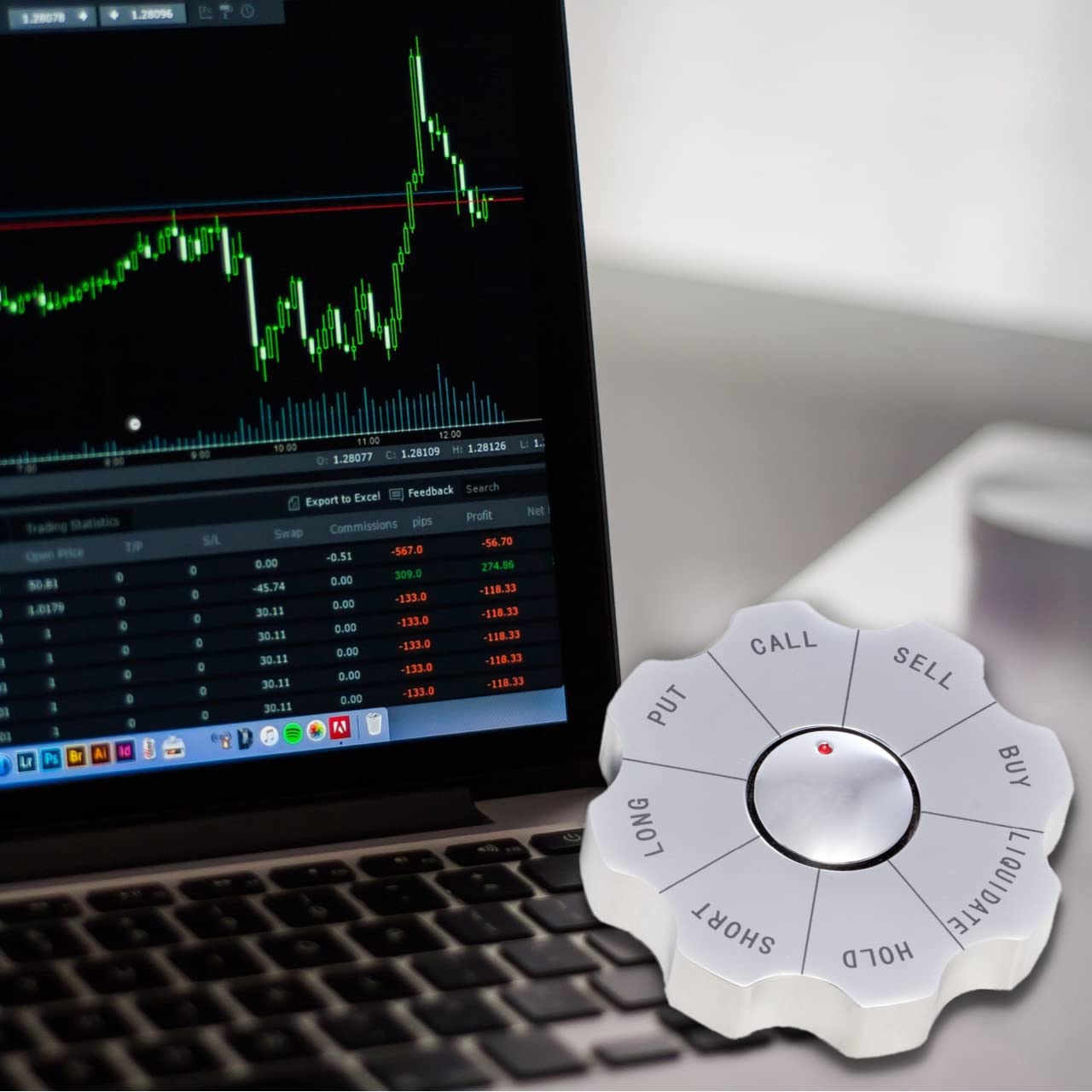 Bey-Berk Stock Market Paperweight Decision Maker - Fun Spinning Finance Gift for Stock Traders, Business Graduates & MBA Professionals - Perfect Office Desk Accessory for Stock Market Enthusiasts & Wall Street Decor