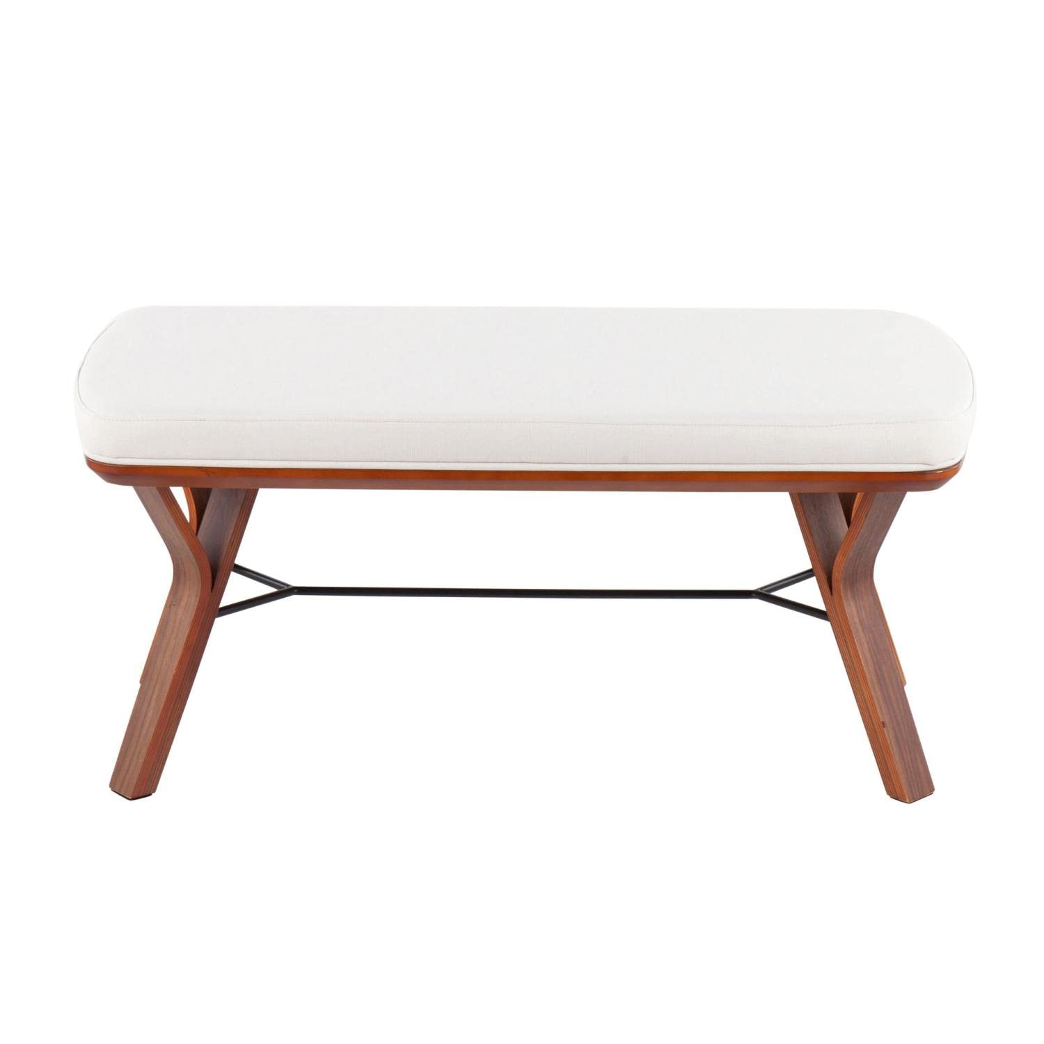 LumiSource Folia Fabric Upholstered Bench - Entryway Bench, Bedroom Bench, Dining Room Bench - Perfect for Hallway Seating, Bedside Seating & Kitchen Dining